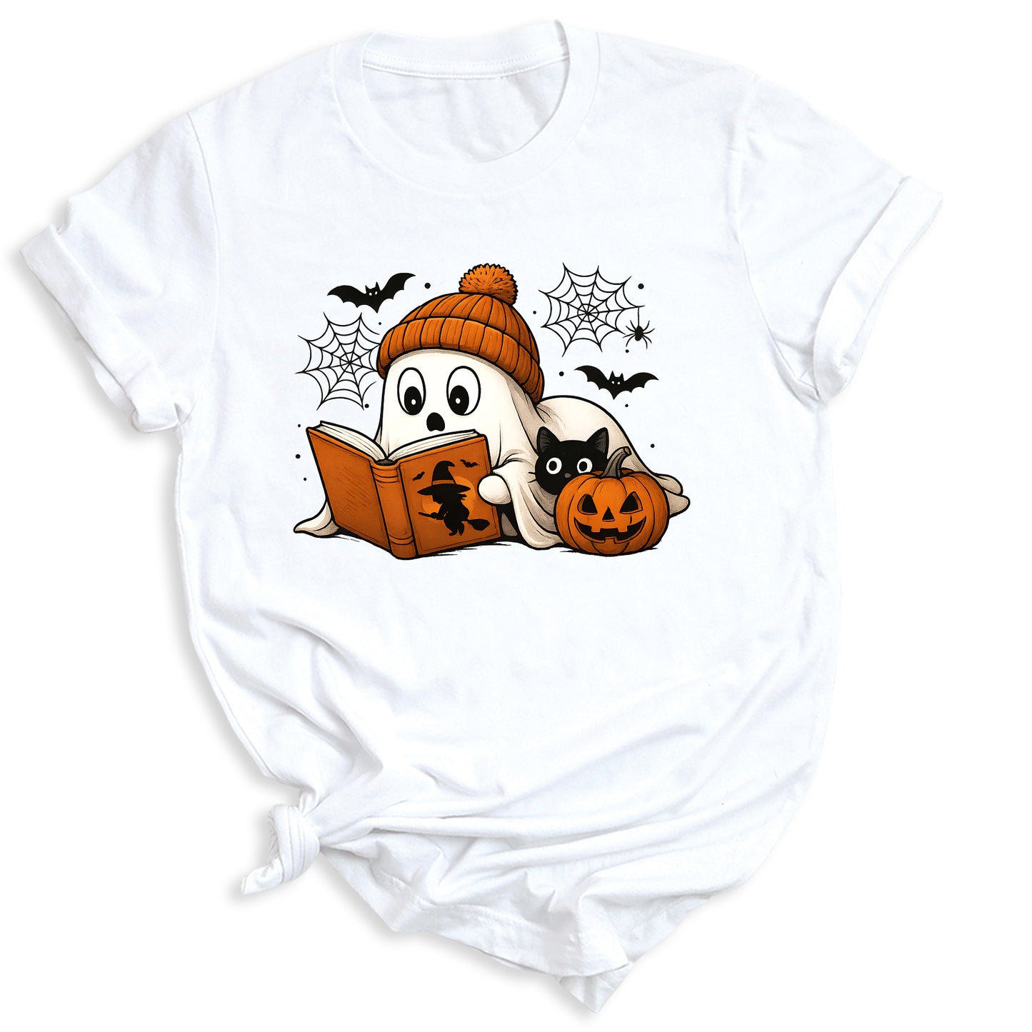 Reading Ghost Halloween Shirt – Book Lover Spooky Season Tee