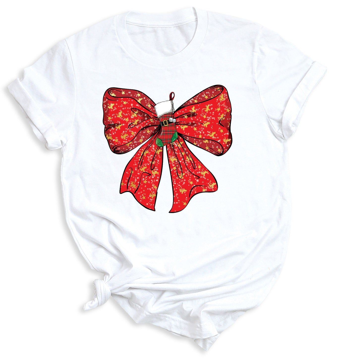 Coquette Christmas Bow Shirt – Cute Retro Holiday Tee for Women, Xmas Gift Top, Merry Christmas Coquette Style