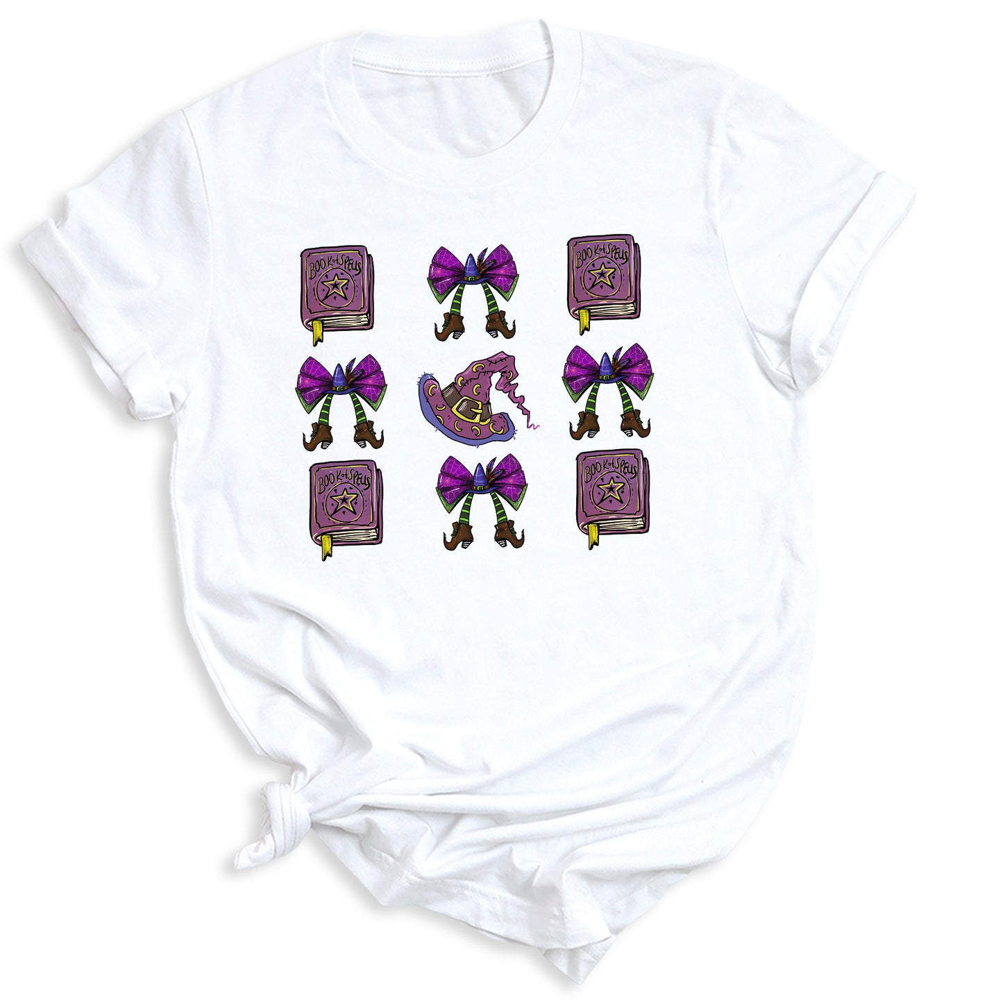 Halloween Witch Hat Shirt – Coquette Bow Tee, Spooky Season Outfit for Women