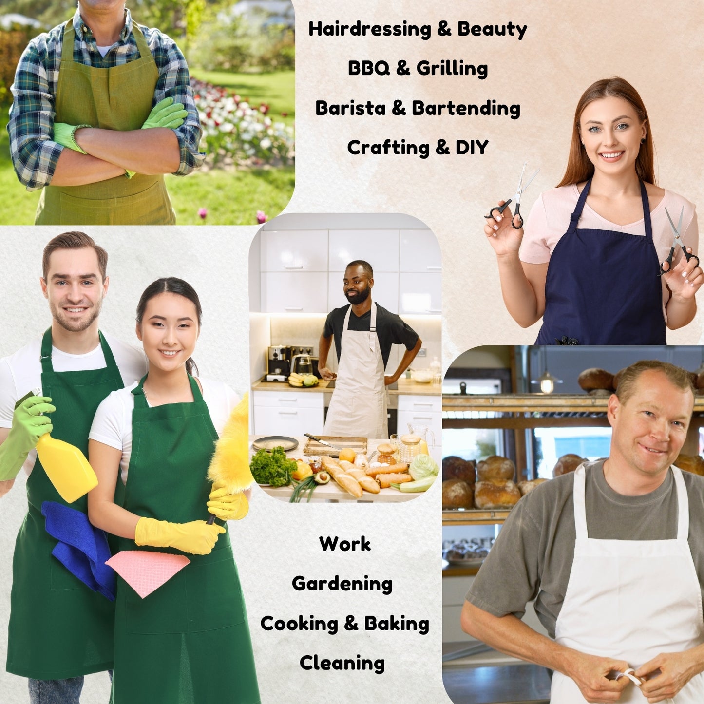 Custom Apron with Pockets – Personalized Chef Apron with Adjustable Strap & Custom Text or Image