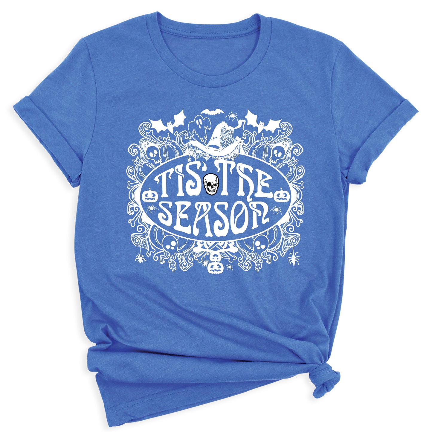Tis the Season Halloween Shirt – Skull & Ghost Tee | Spooky Season Party Shirt