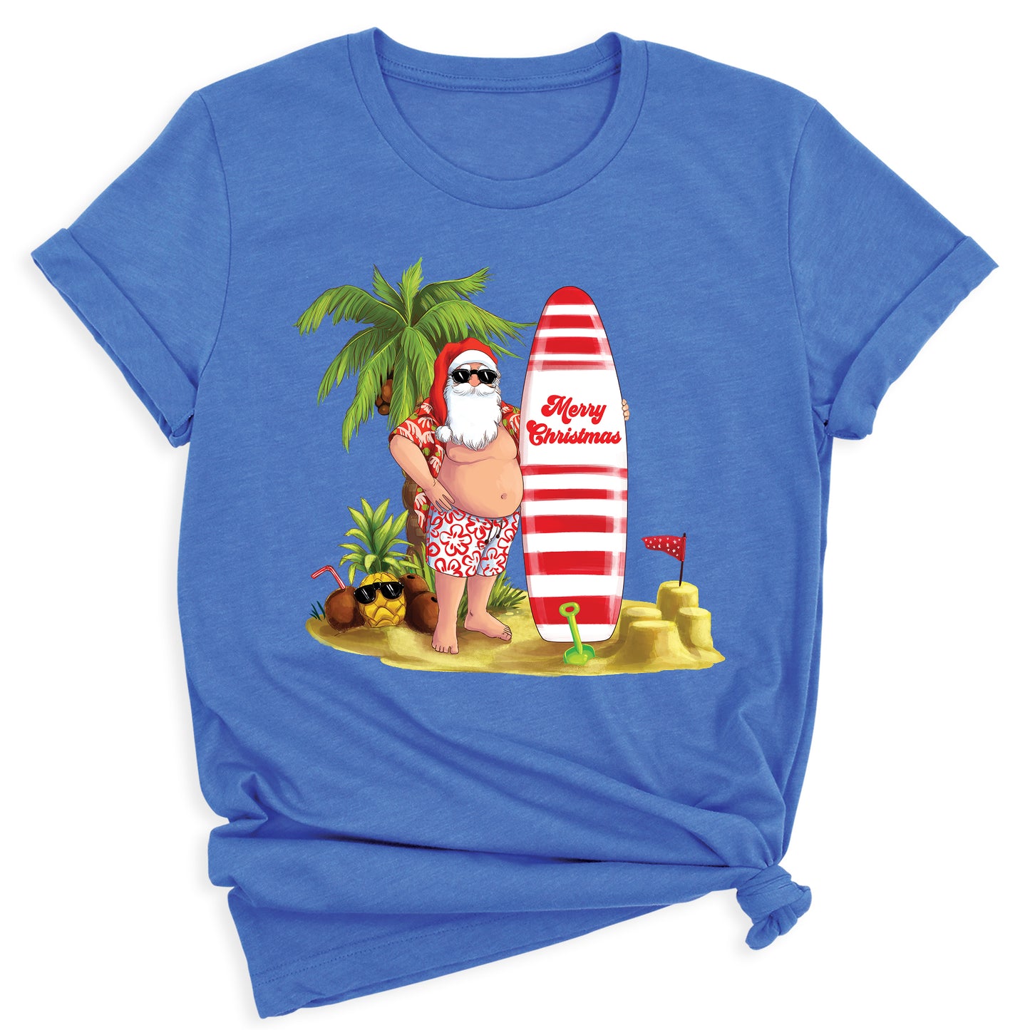 Beach Party Christmas Shirt β Santa Surfing Holiday Tee