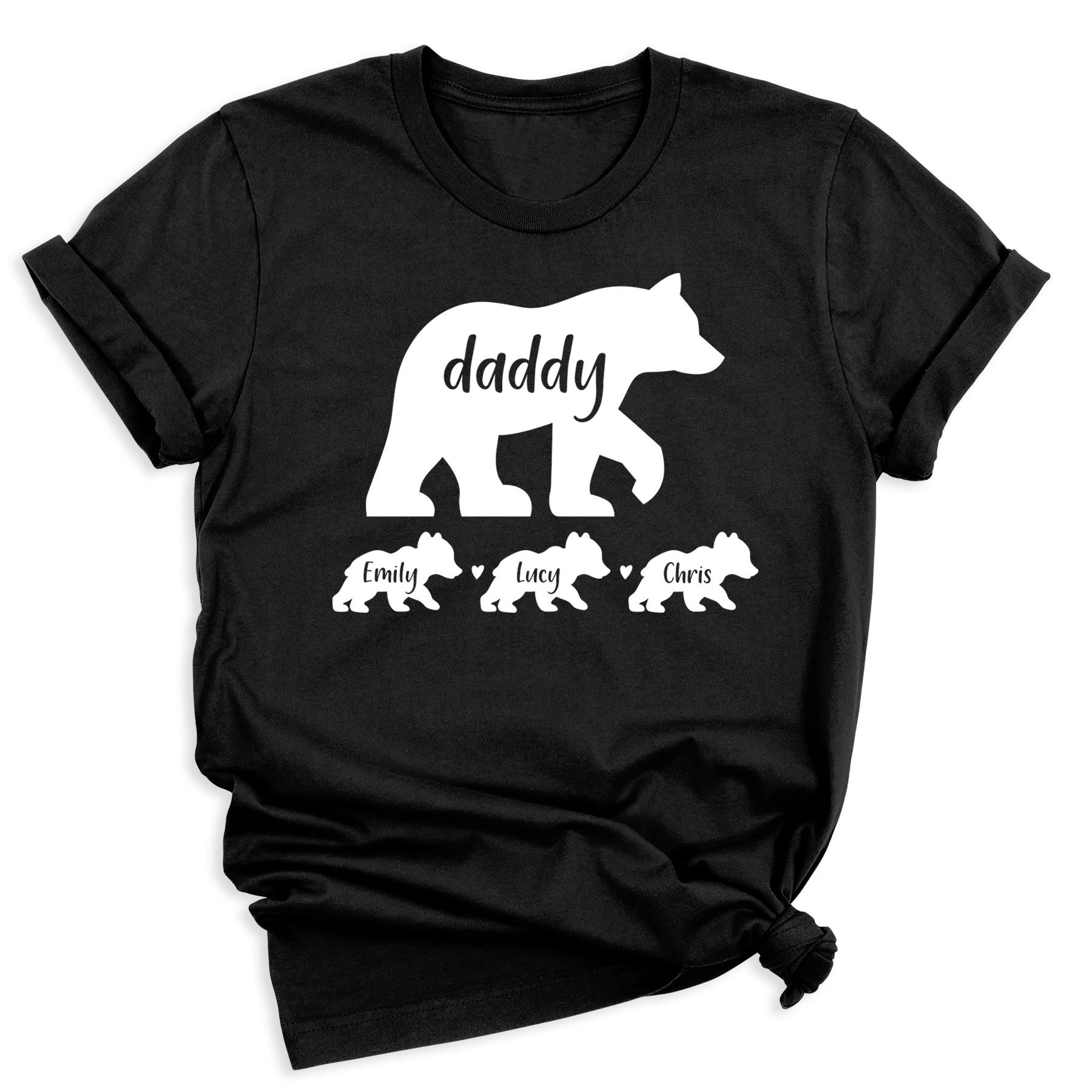 Personalized Daddy Bear Shirt with Kids Names Fathers Day Gift