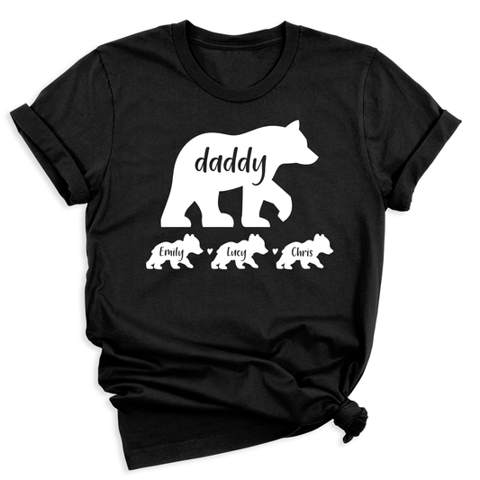 Personalized Daddy Bear Shirt with Kids Names – Custom Father’s Day Gift for Dad, New Dad, Husband, or Grandpa