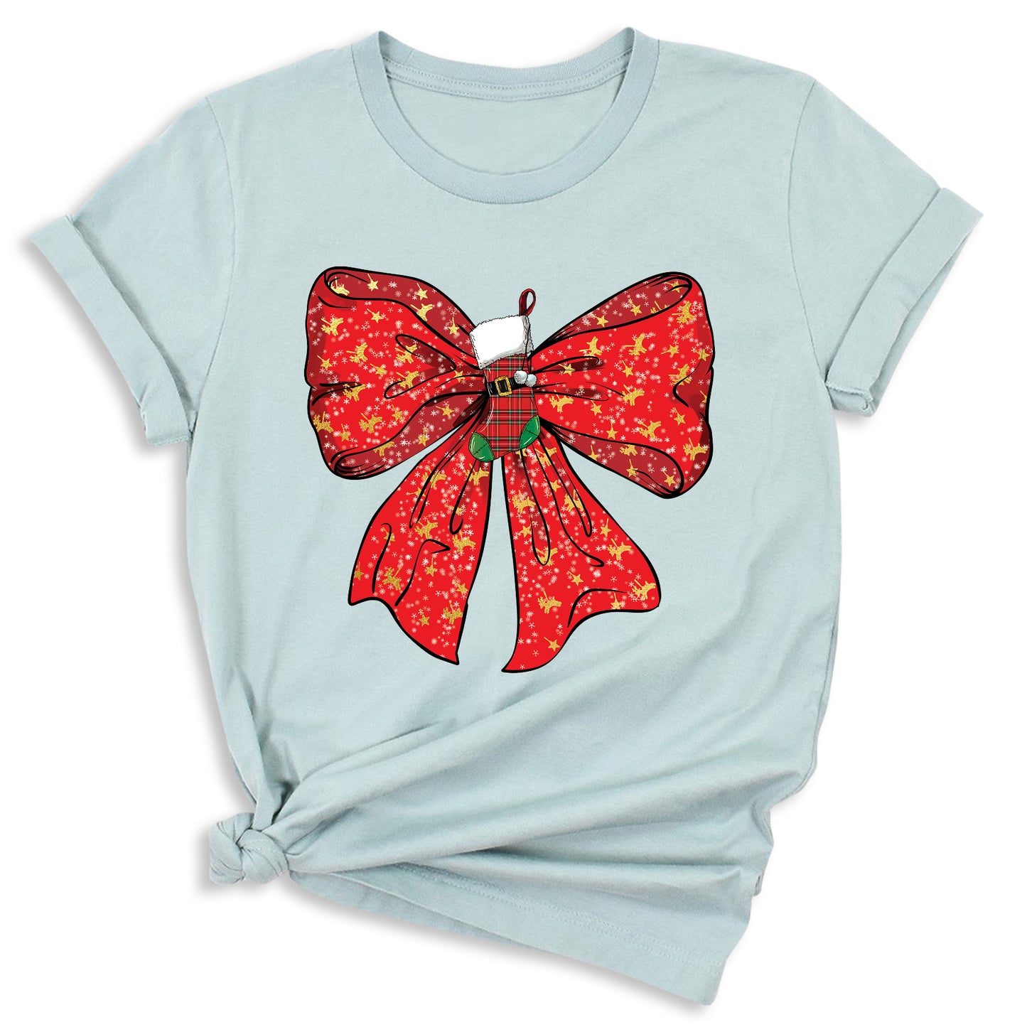 Coquette Christmas Bow Shirt – Cute Retro Holiday Tee for Women, Xmas Gift Top, Merry Christmas Coquette Style
