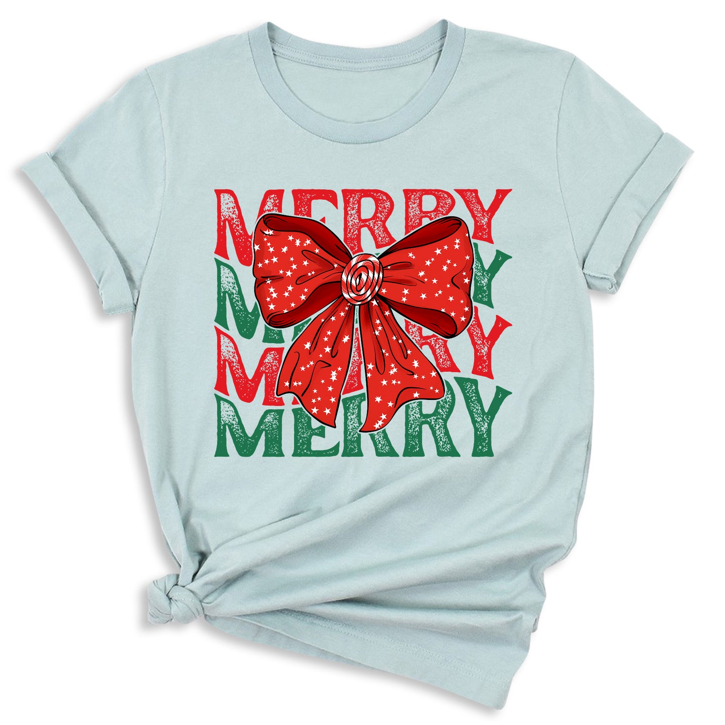 Merry Christmas Bow Shirt β Cute Coquette Holiday Tee for Women & Girls, Festive Family Xmas Top
