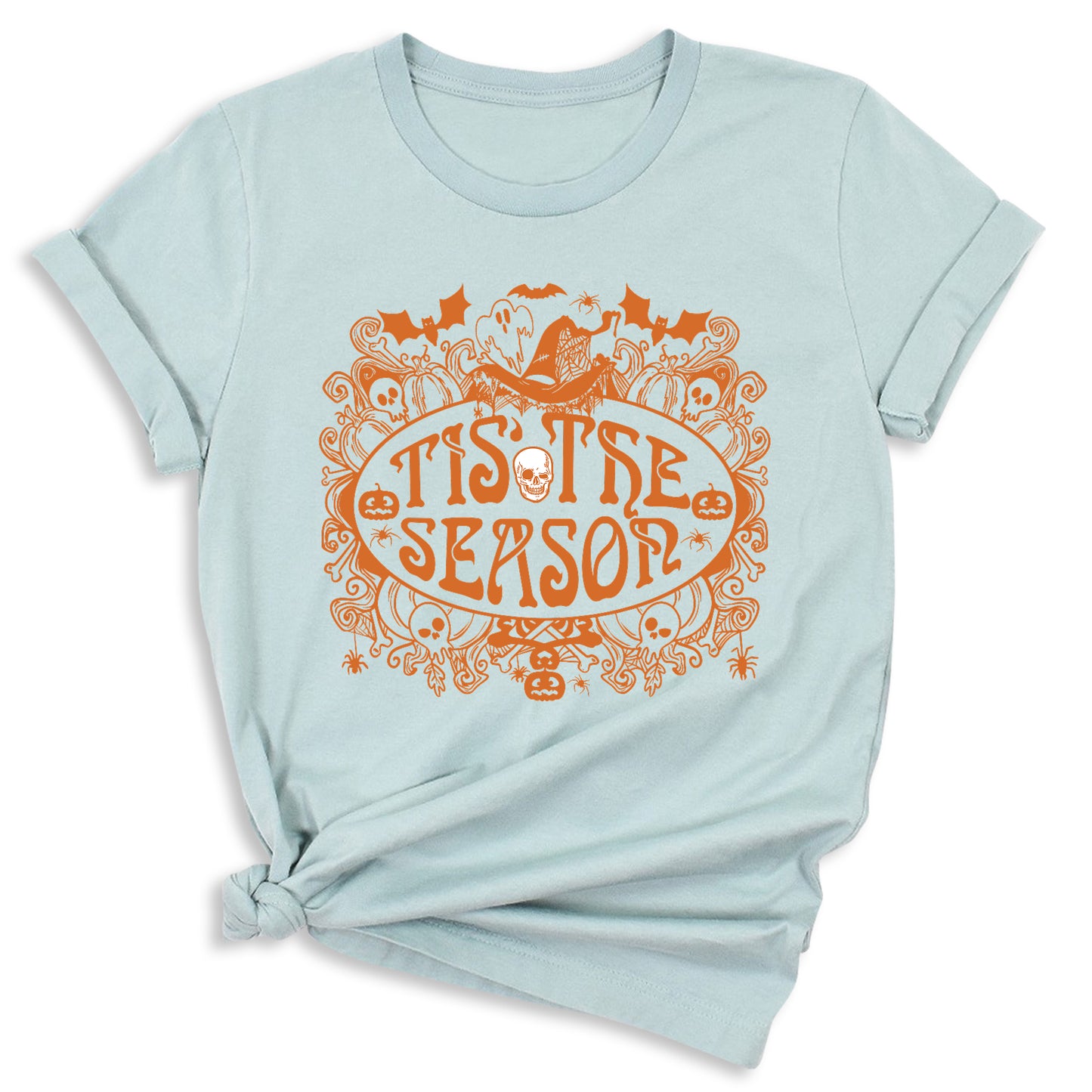 Tis the Season Halloween Shirt – Skull & Ghost Tee | Spooky Season Party Shirt