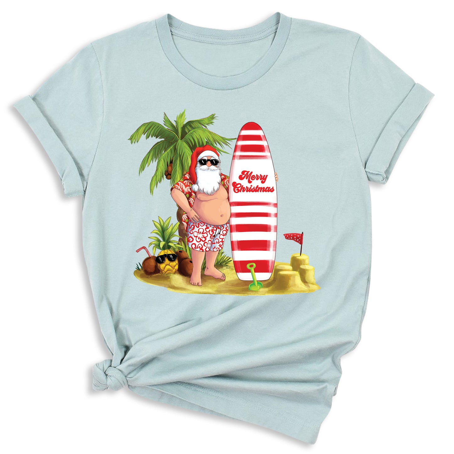 Beach Party Christmas Shirt β Santa Surfing Holiday Tee