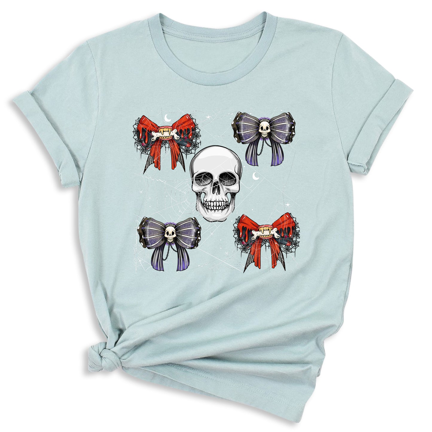 Halloween Skeleton Shirt with Bow – Halloween Party Tee for Girls