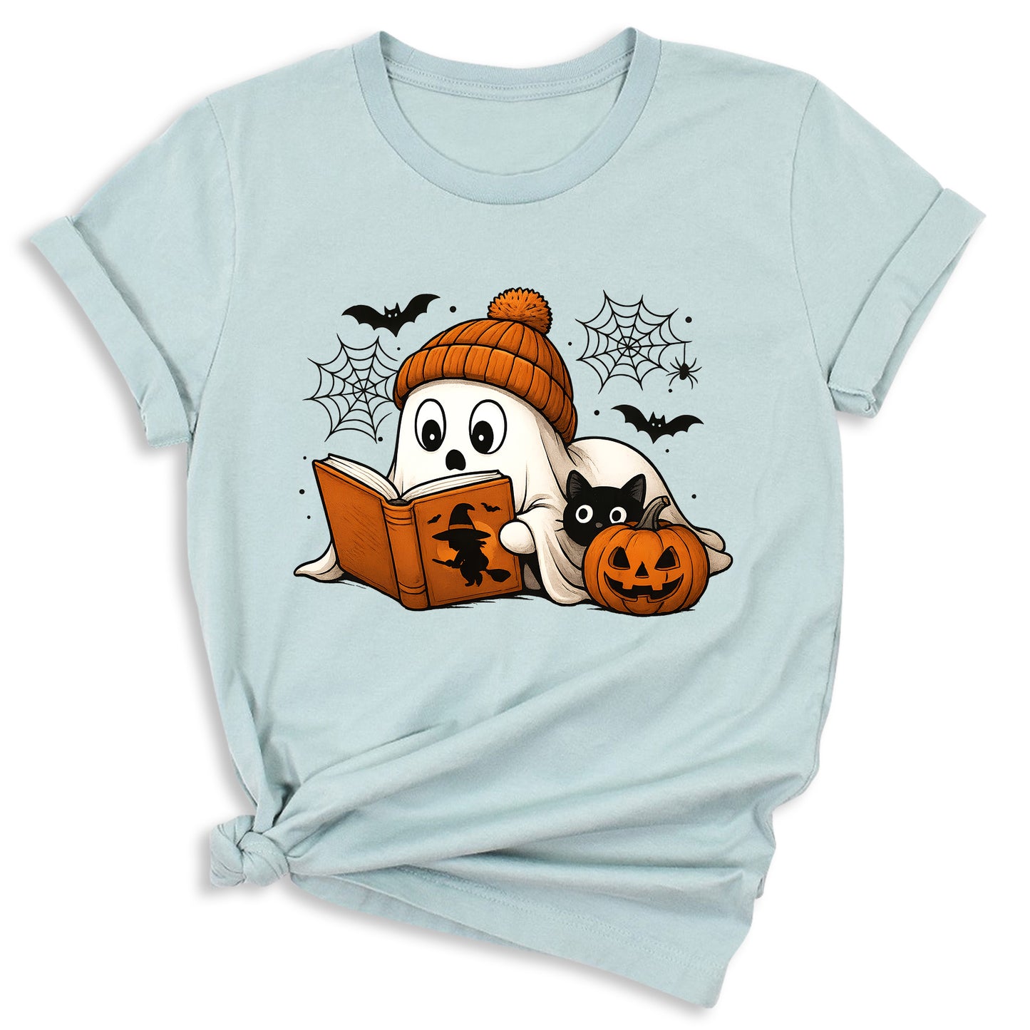 Reading Ghost Halloween Shirt – Book Lover Spooky Season Tee