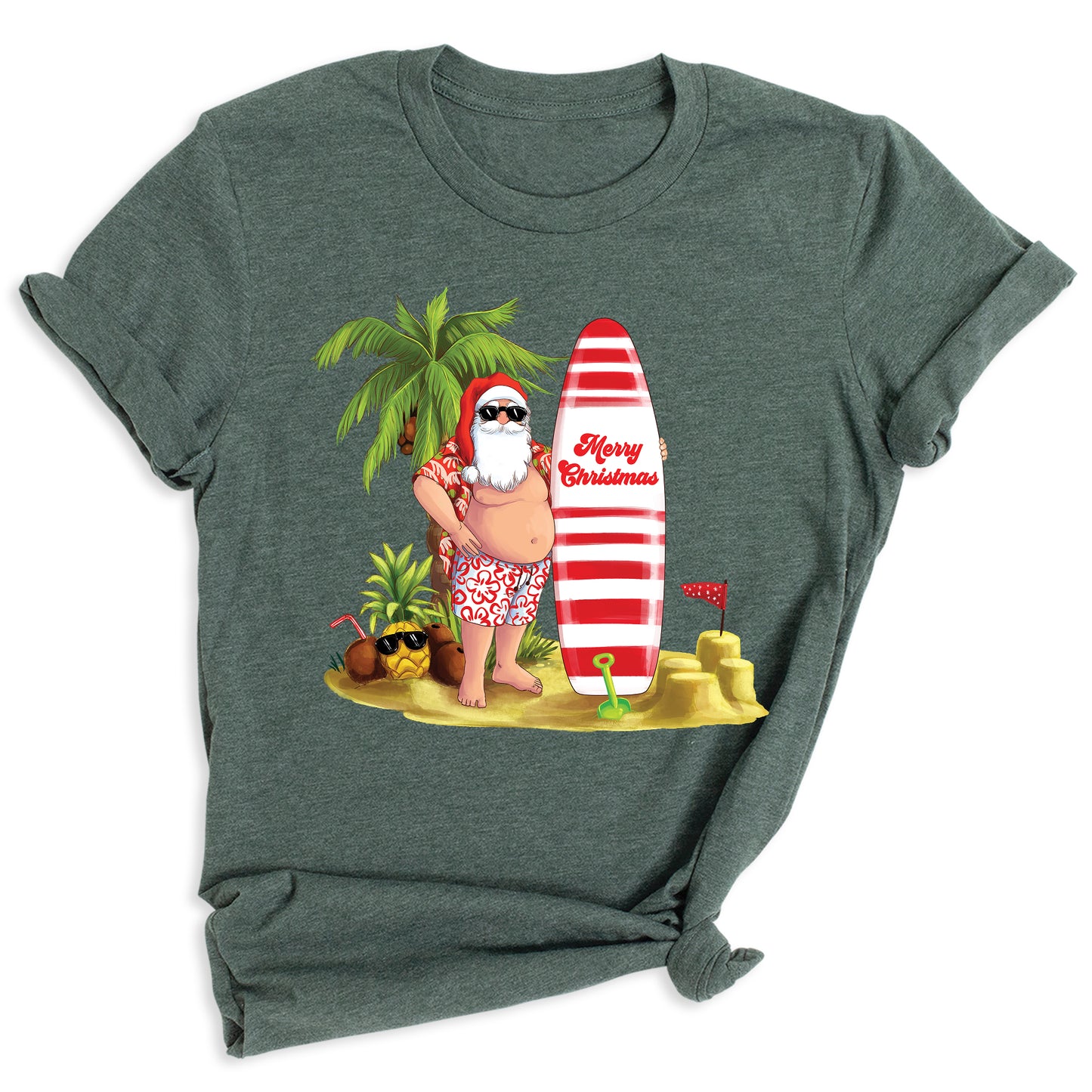 Beach Party Christmas Shirt β Santa Surfing Holiday Tee