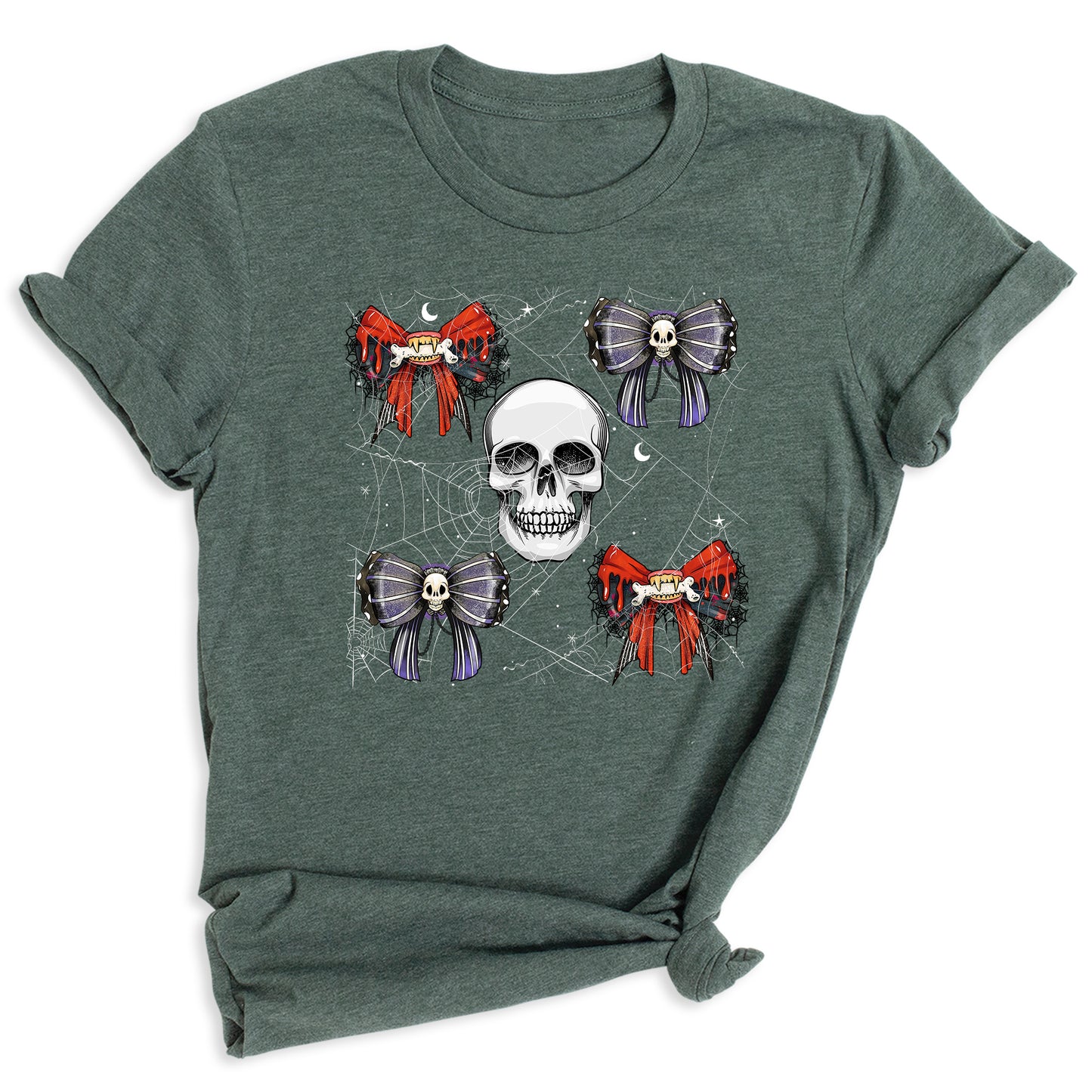 Halloween Skeleton Shirt with Bow – Halloween Party Tee for Girls