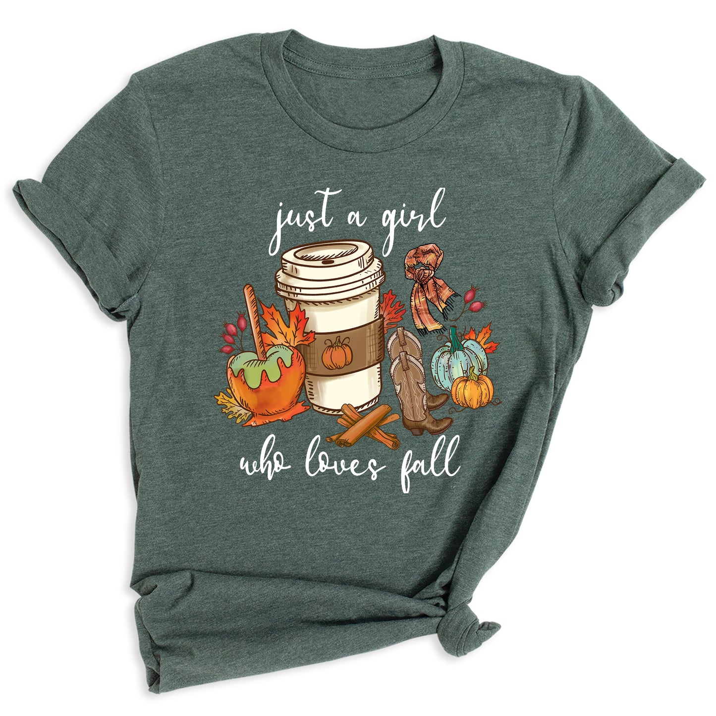 Just a Girl Who Loves Fall Shirt β Cute Pumpkin Autumn Vibes Tee