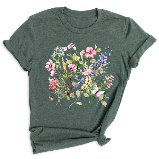 Wildflower Shirt – Vintage Floral Boho Tee for Women