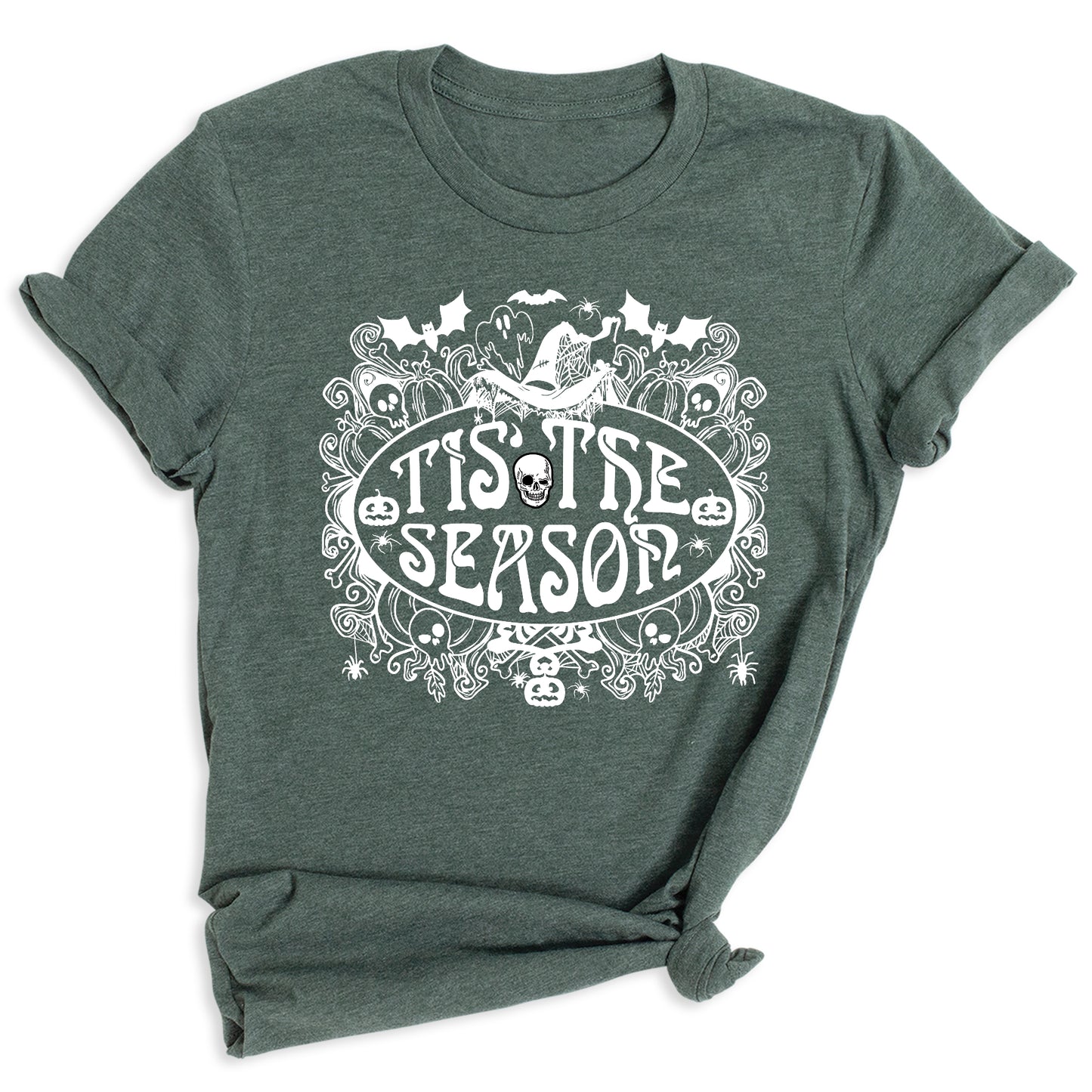 Tis the Season Halloween Shirt – Skull & Ghost Tee | Spooky Season Party Shirt