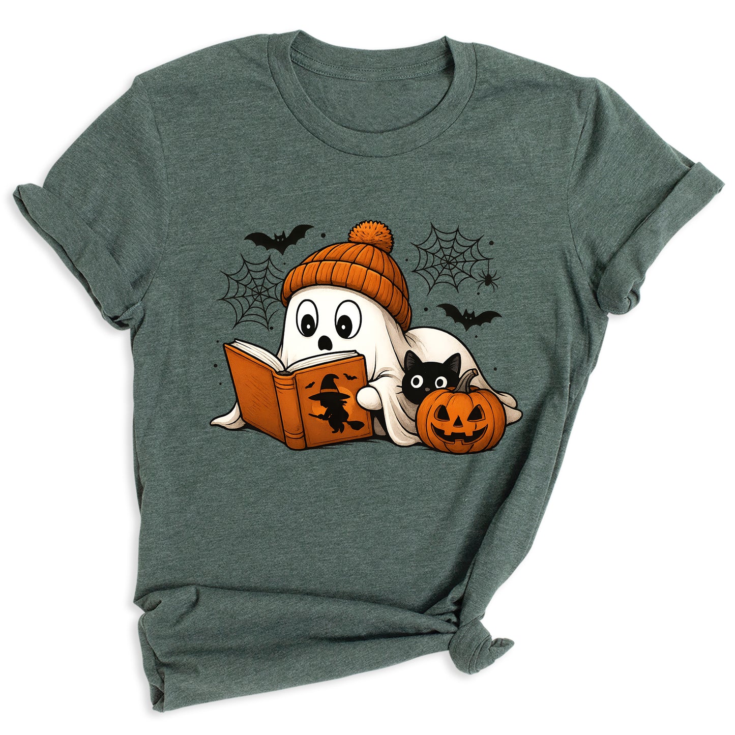 Reading Ghost Halloween Shirt – Book Lover Spooky Season Tee