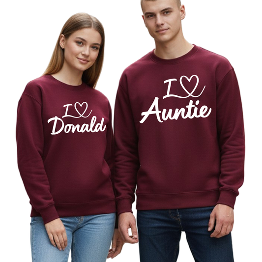 I Love You Custom Name Sweatshirt – Matching Valentine Couple Gift