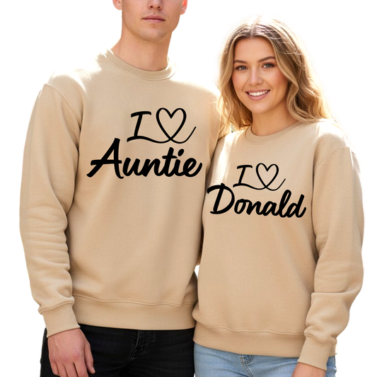 I Love You Custom Name Sweatshirt – Matching Valentine Couple Gift