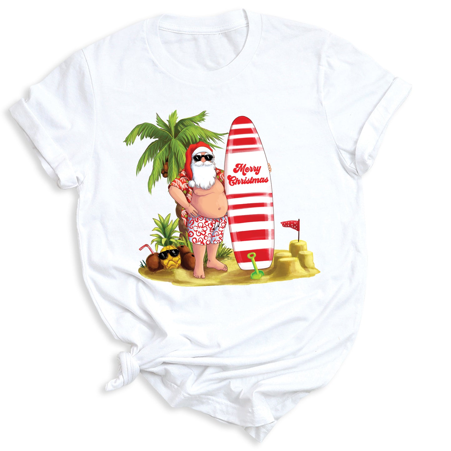 Beach Party Christmas Shirt β Santa Surfing Holiday Tee
