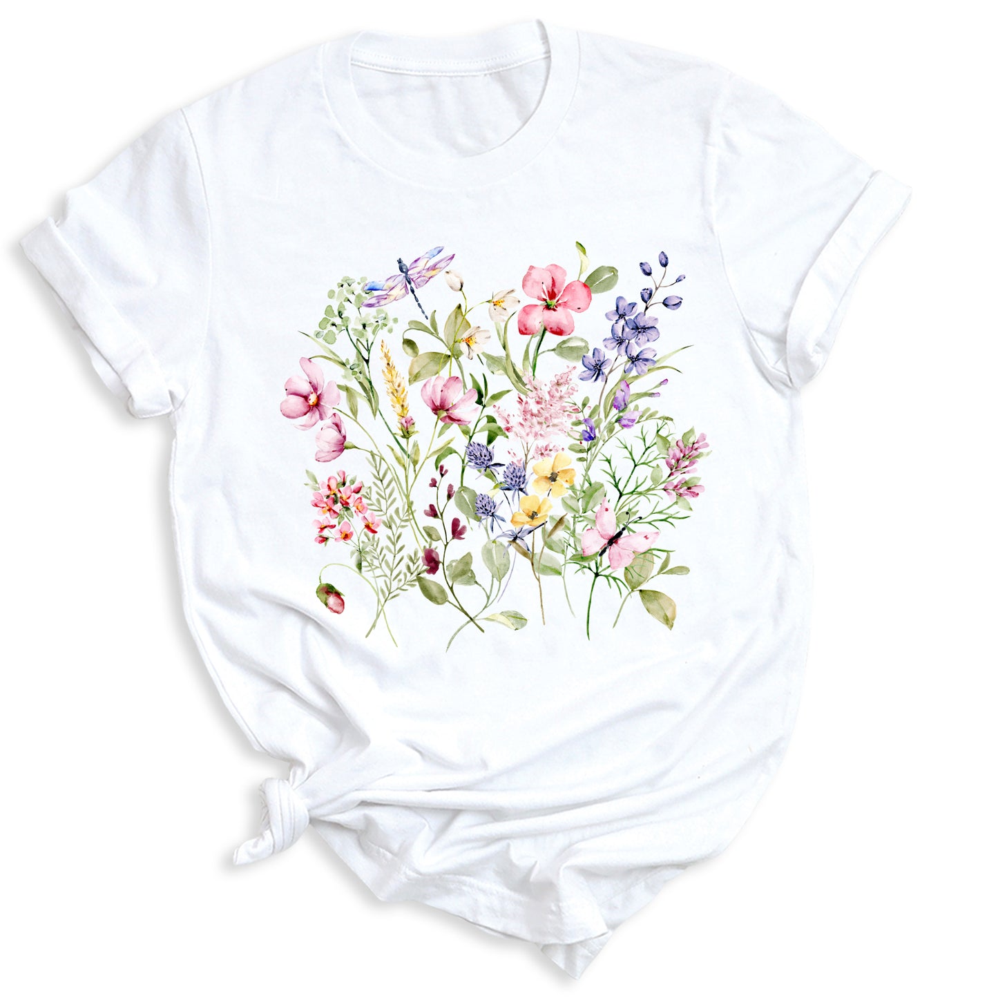 Wildflower Shirt โ Vintage Floral Boho Tee for Women