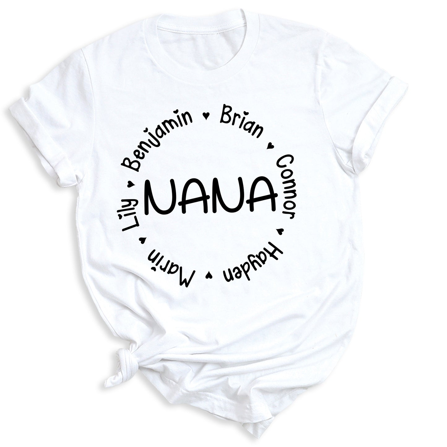 Personalized Nana Papa Shirt with Kids Names Custom Mama & Dada Gift