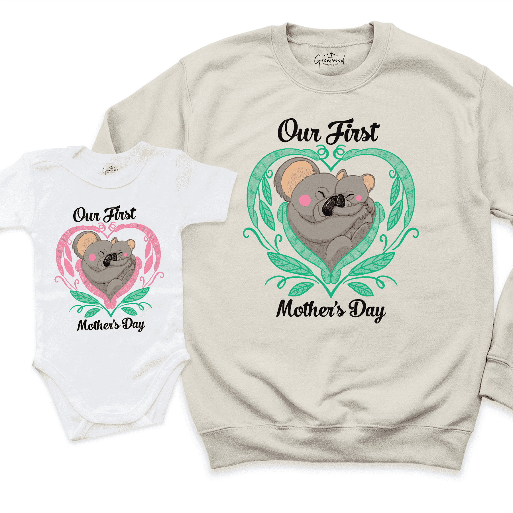 Our First Mother's Day Sweatshirt Sand -Greatwood Boutique