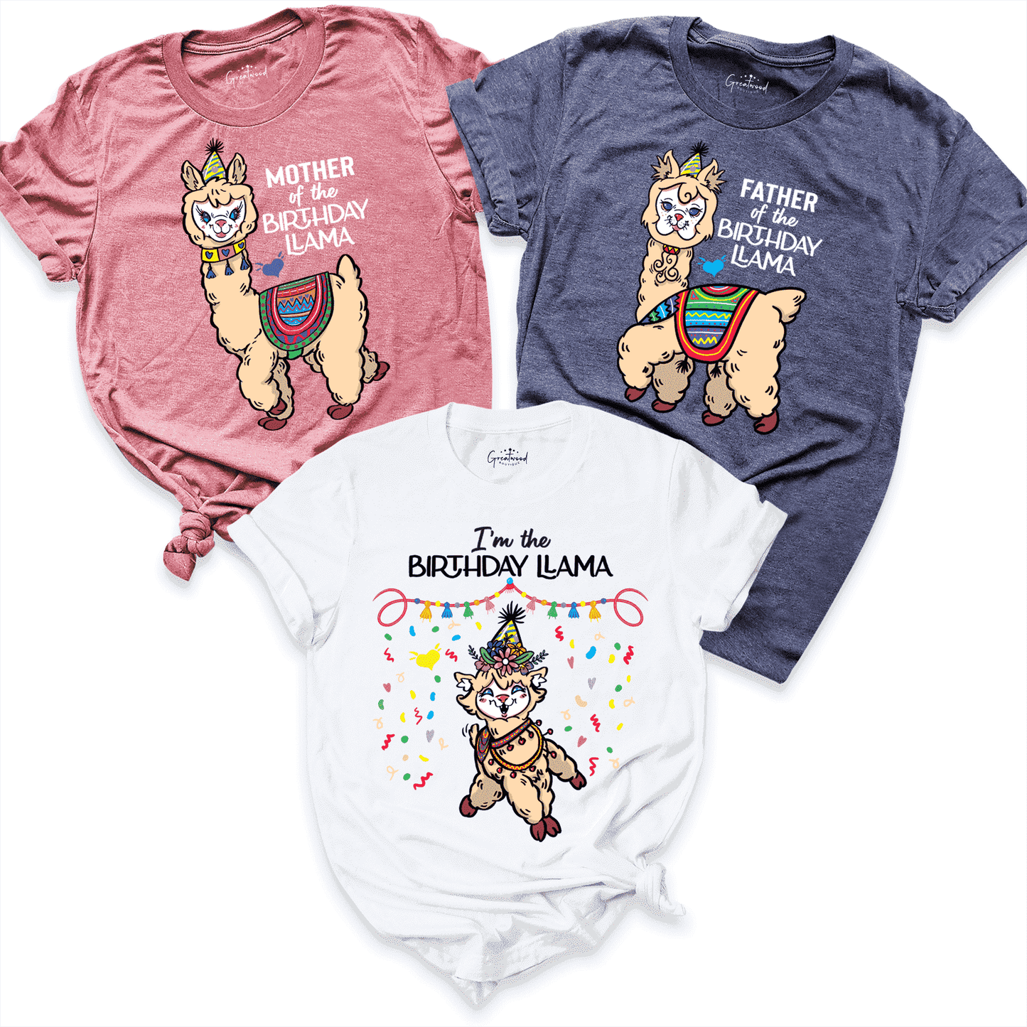 Llama Family Birthday Shirt Mauve - Greatwood Boutique