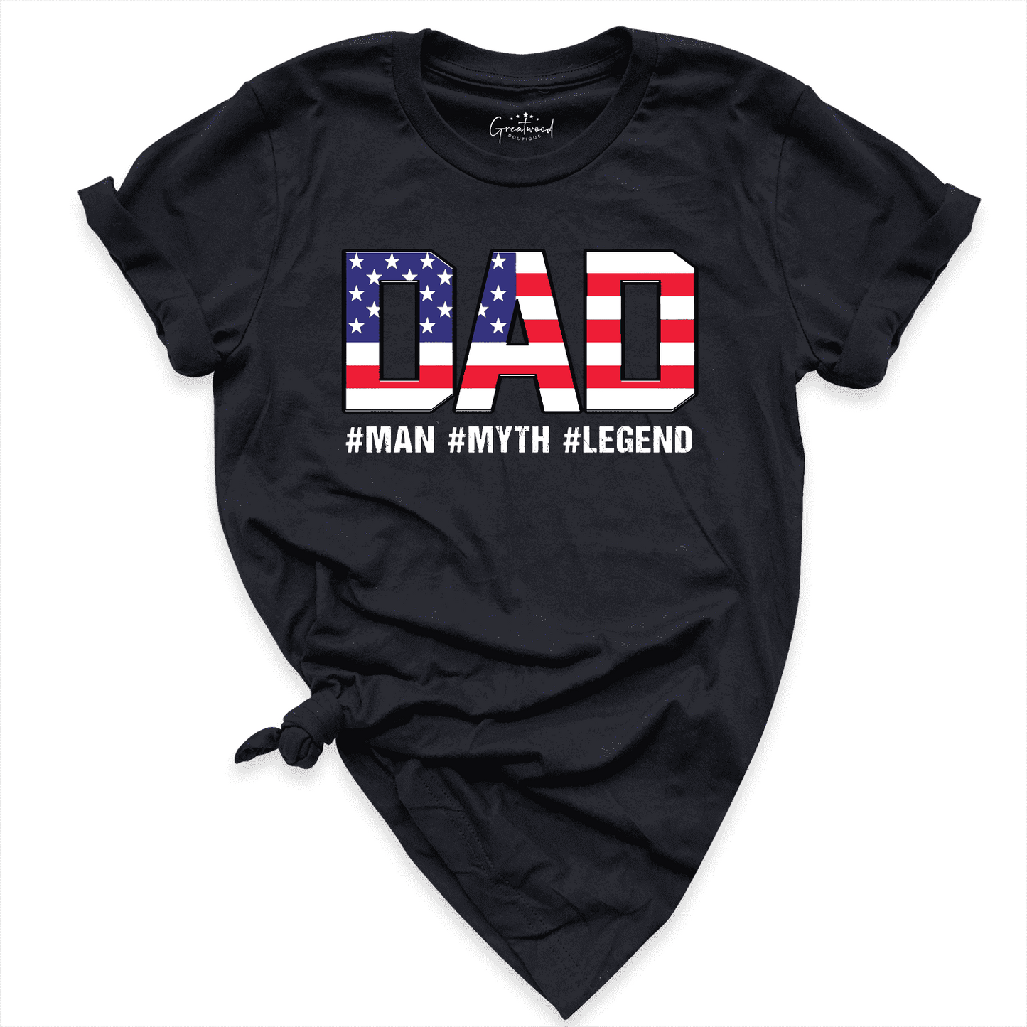 American Flag Dad Shirt Black - Greatwood Boutique