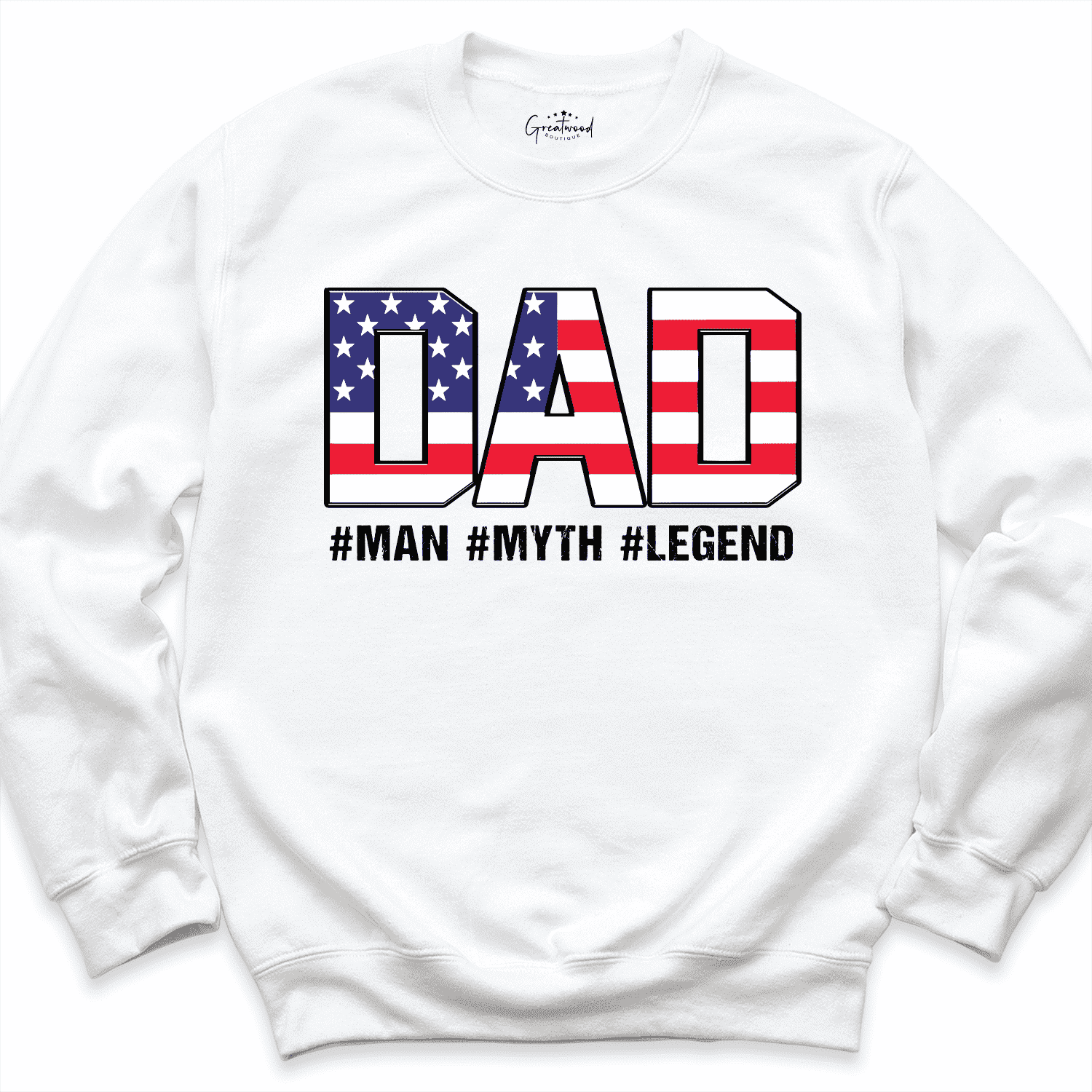 American Flag Dad Shirt White - Greatwood Boutique