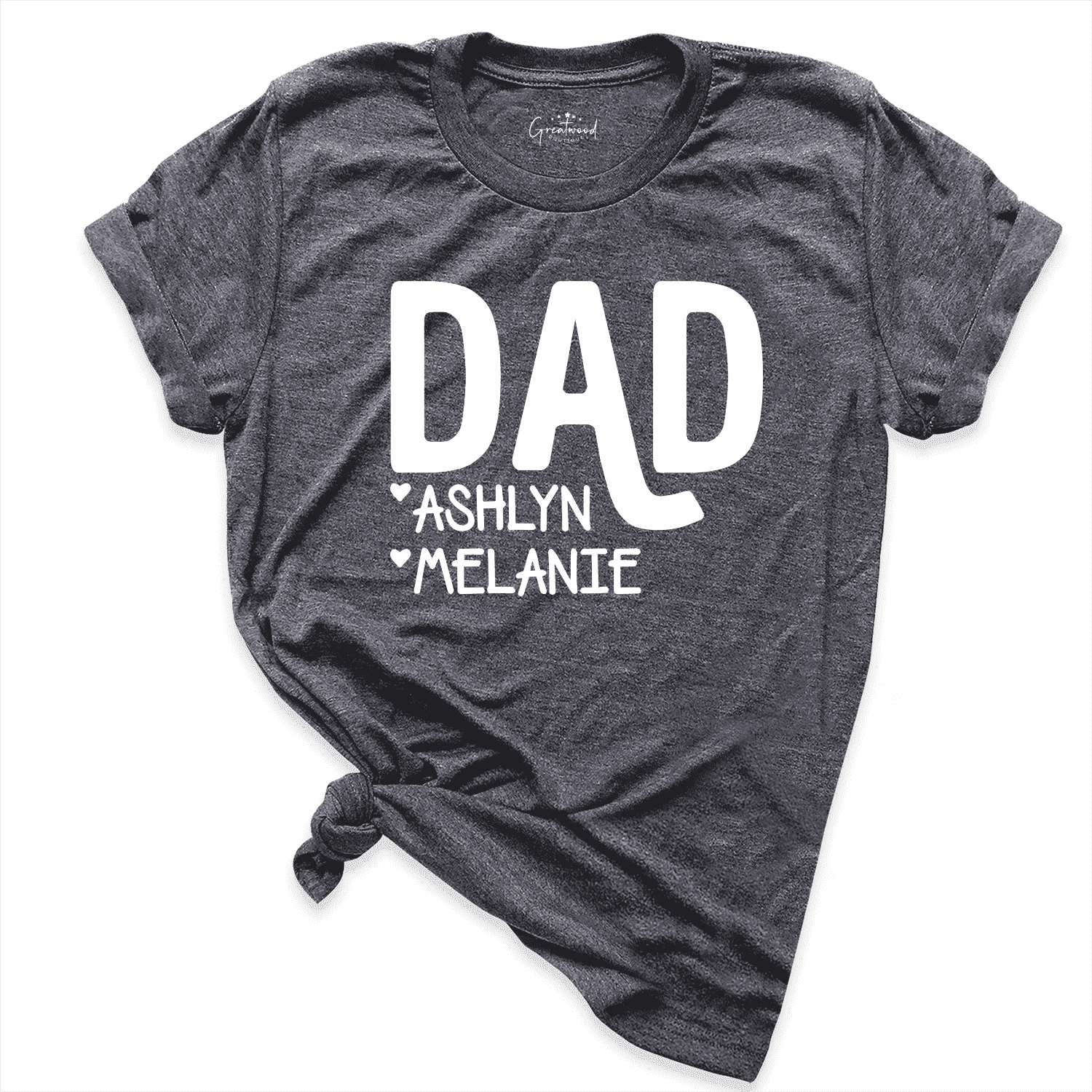 DAD With Kid's Names Custom Shirt D.Grey - Greatwood Boutique