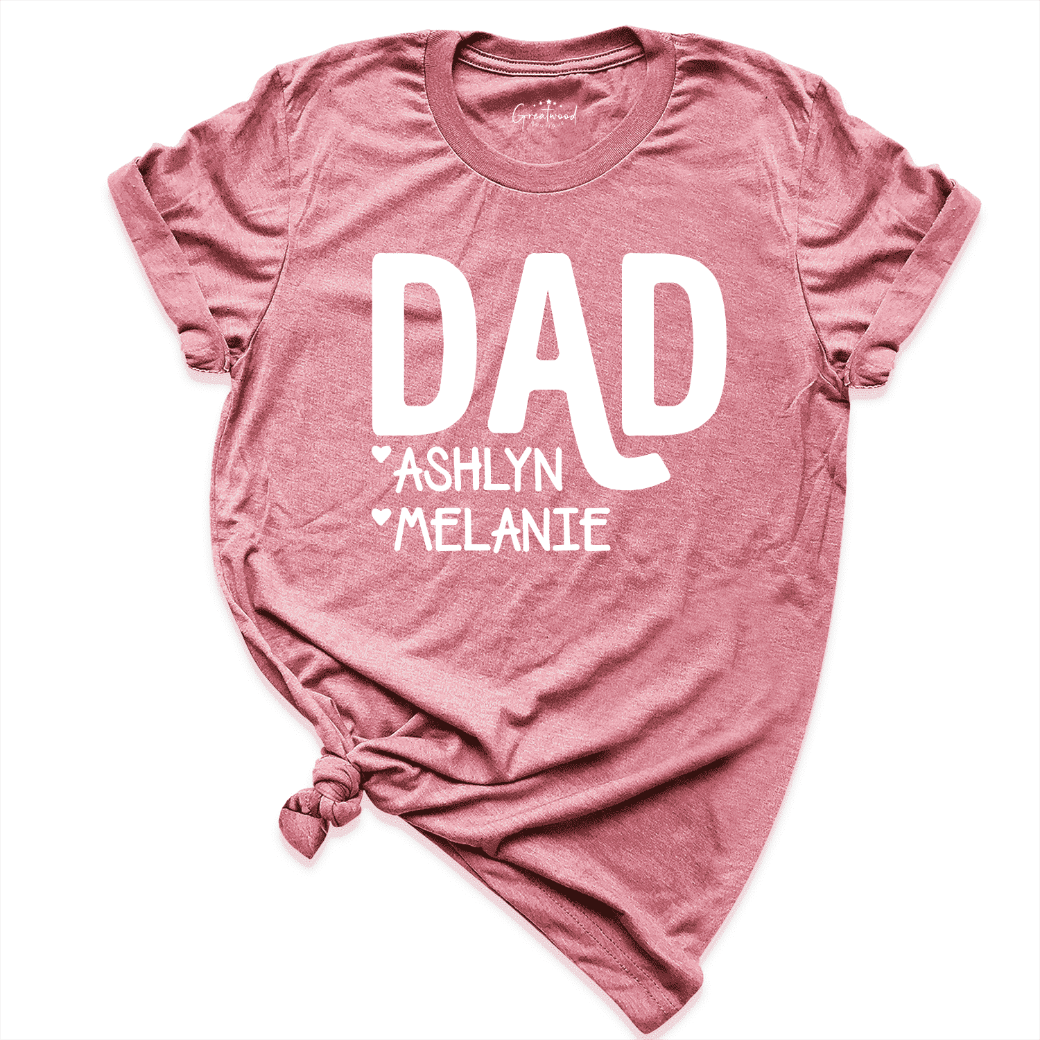 DAD With Kid's Names Custom Shirt Mauve - Greatwood Boutique