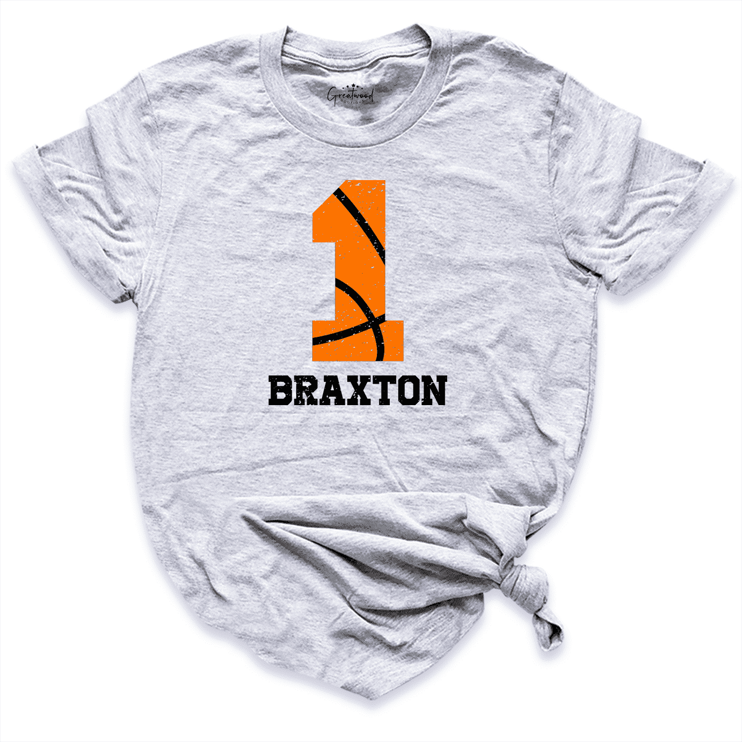 Custom Basketball Number Shirt Grey - Greatwood Boutique