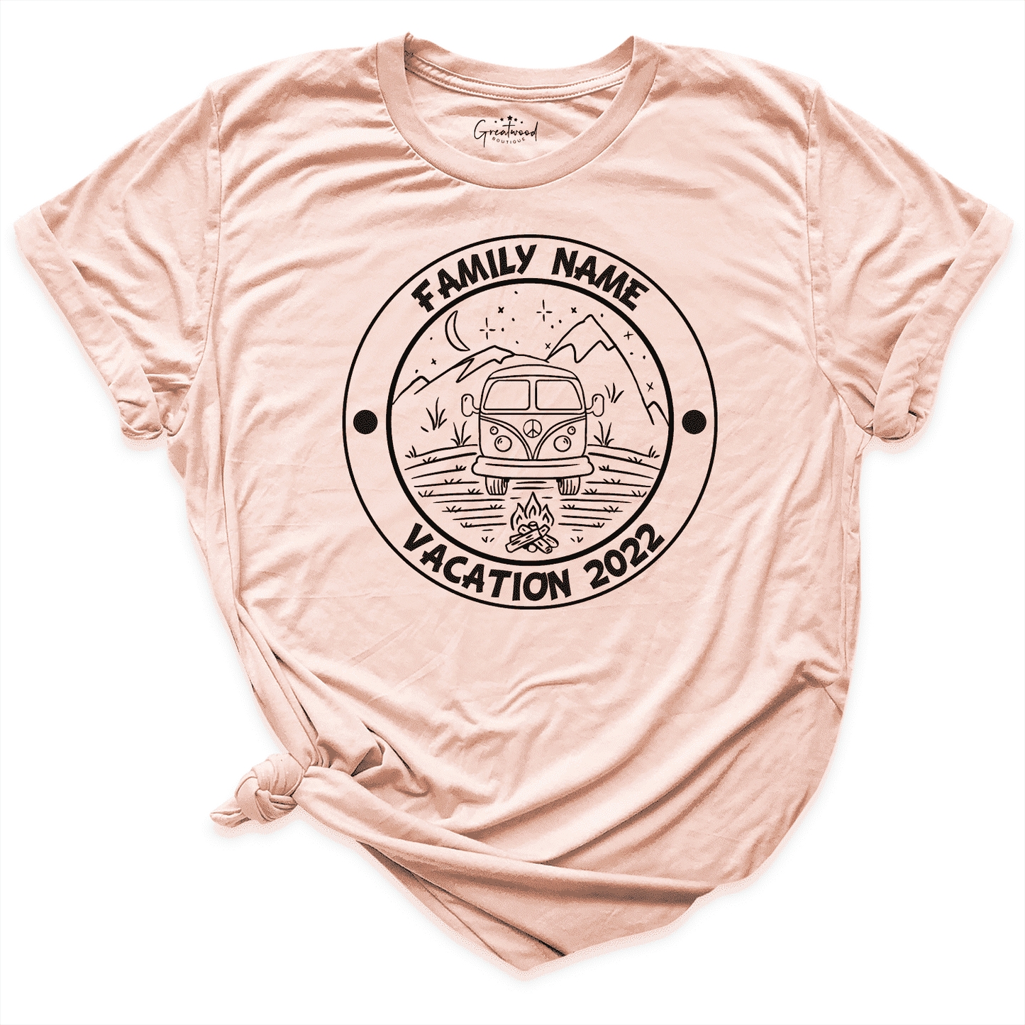 Custom Family Vacation Shirt Peach - Greatwood Boutique