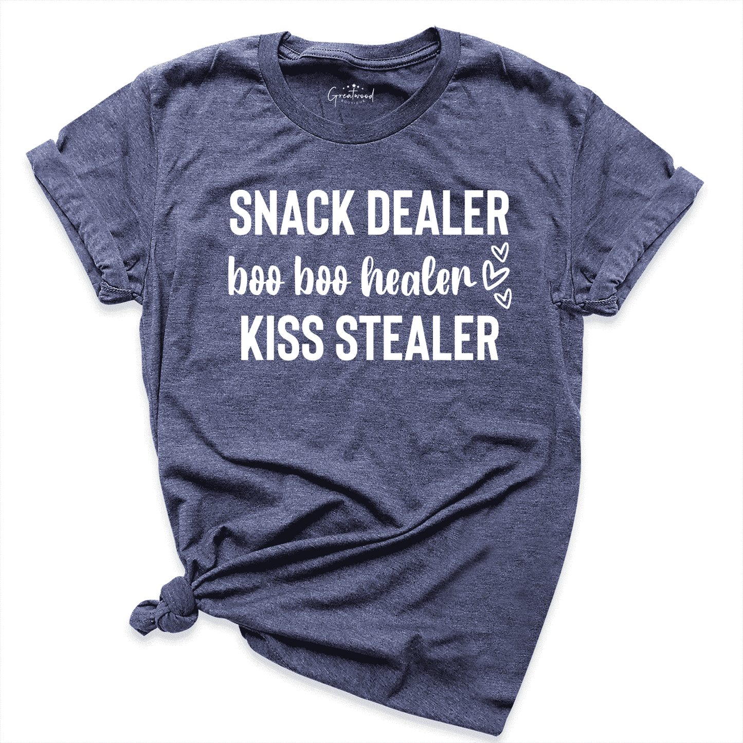 Snack Dealer BooBoo Healer Kiss Stealer Shirt Navy - Greatwood Boutique