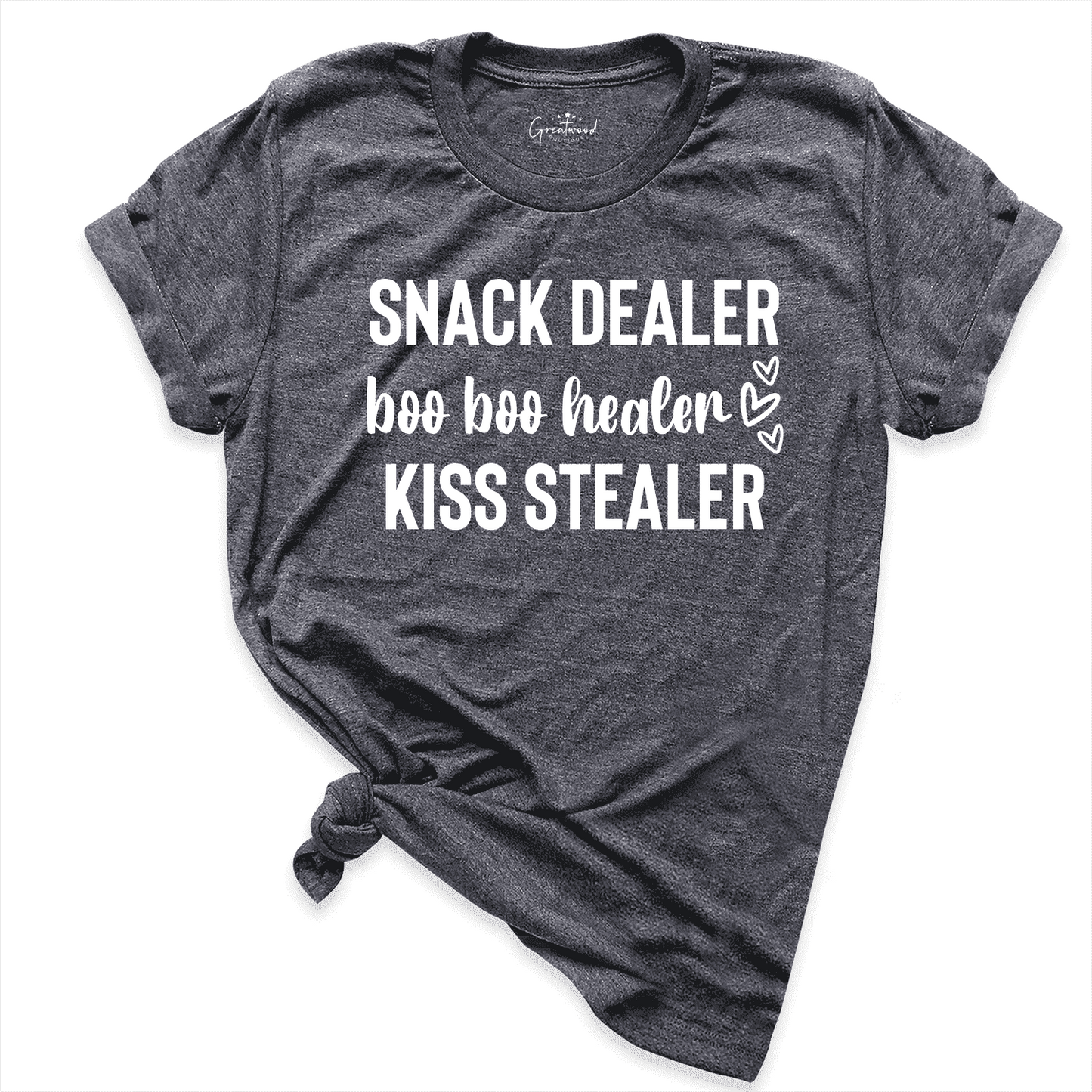 Snack Dealer BooBoo Healer Kiss Stealer Shirt D.Grey - Greatwood Boutique