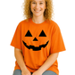 Pumpkin Face Halloween T-Shirt | Cute Orange Jack O’Lantern Tee for Women & Couples