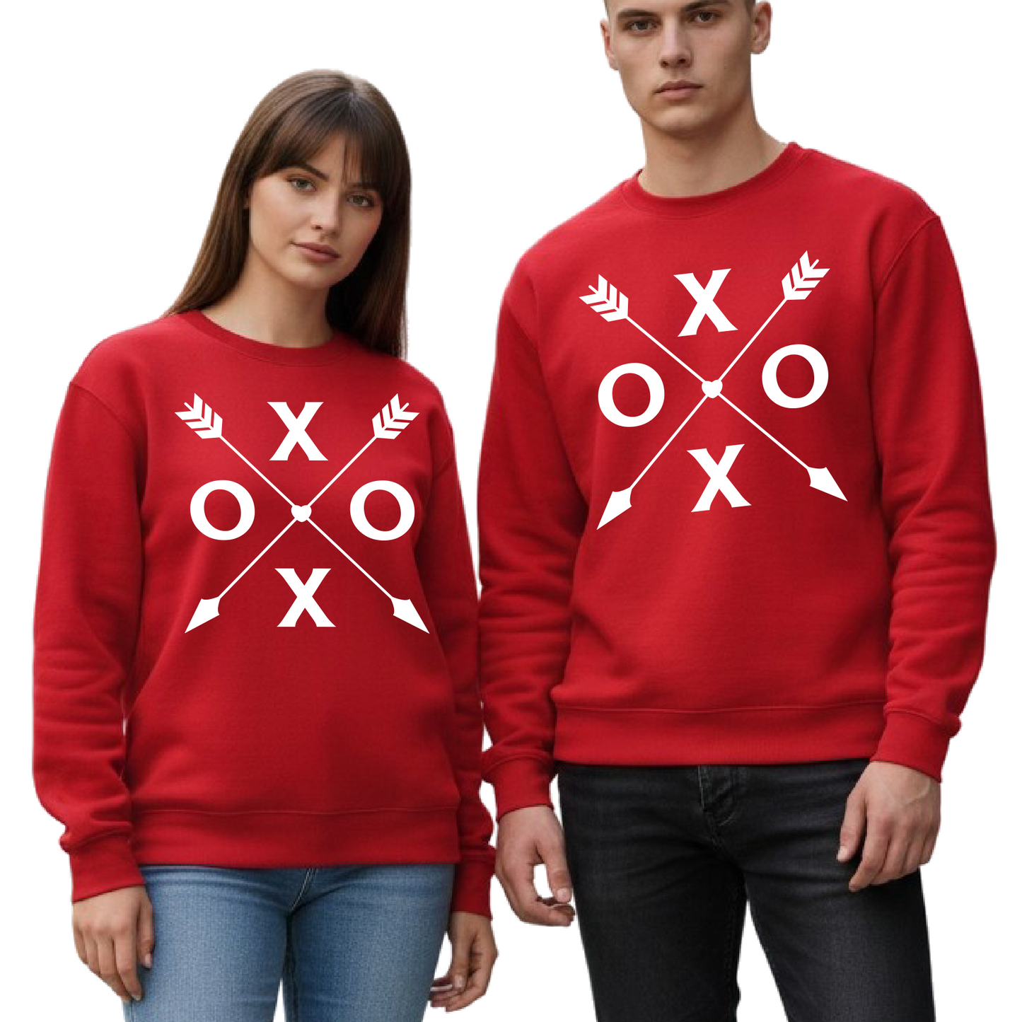 XOXO Valentine Sweatshirt for Couples | Unisex Retro Crewneck