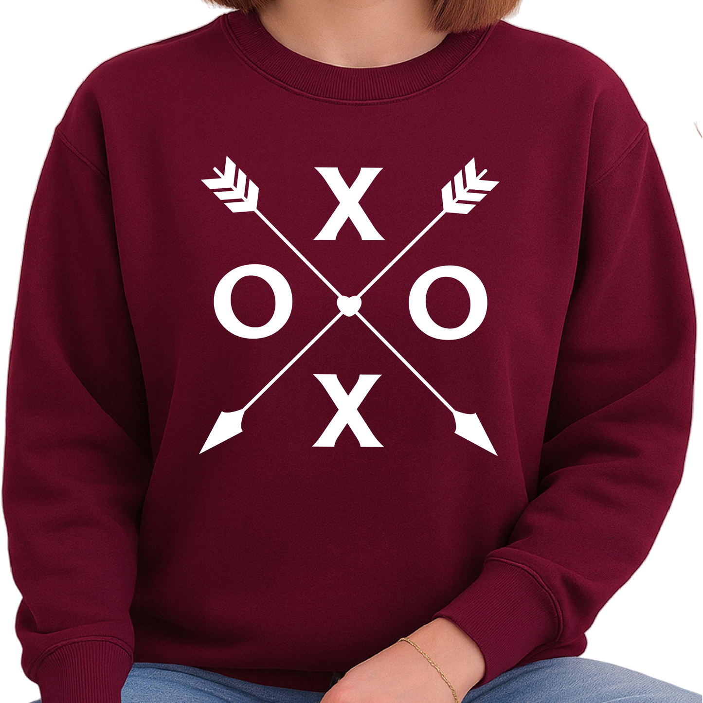 XOXO Valentine Sweatshirt for Couples | Unisex Retro Crewneck