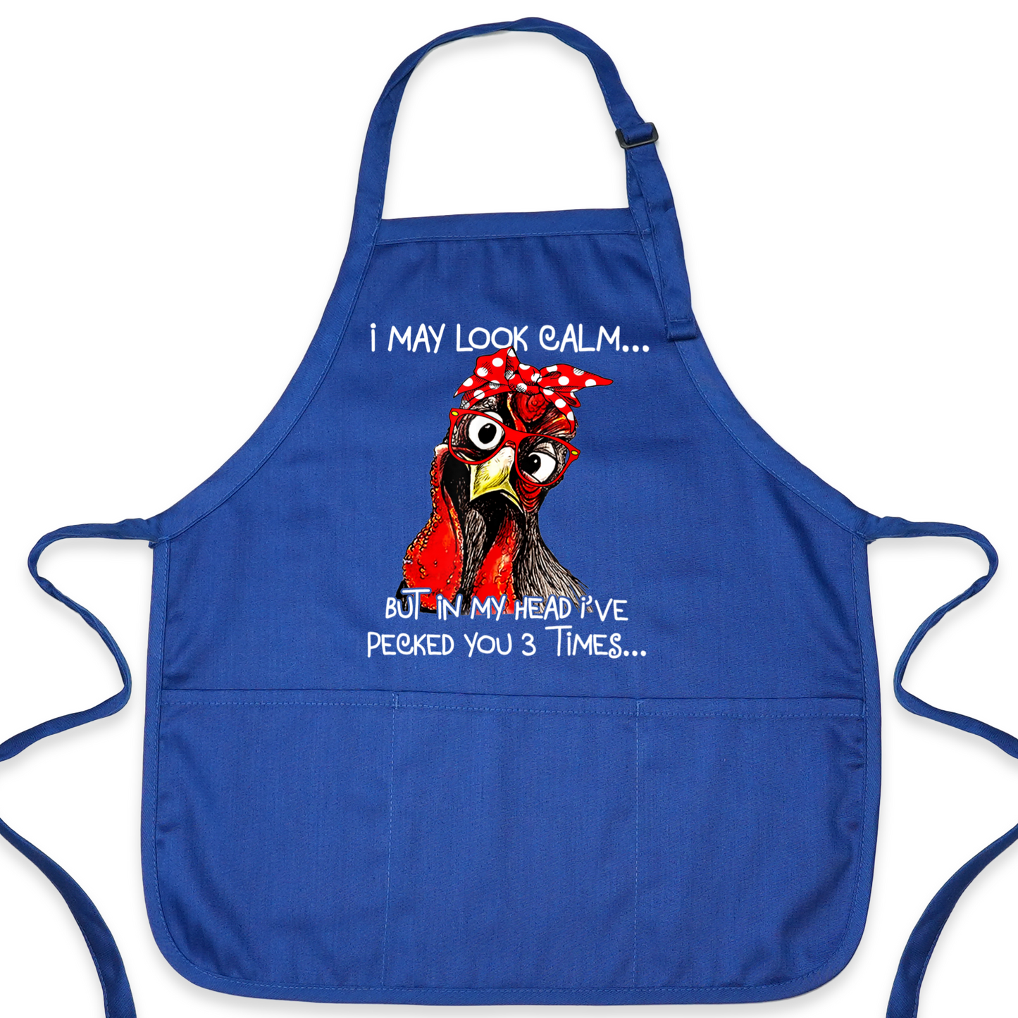 I May Look Calm Apron – Funny Sarcastic Chicken Apron for Women & Men | Chicken Lover Kitchen Gift