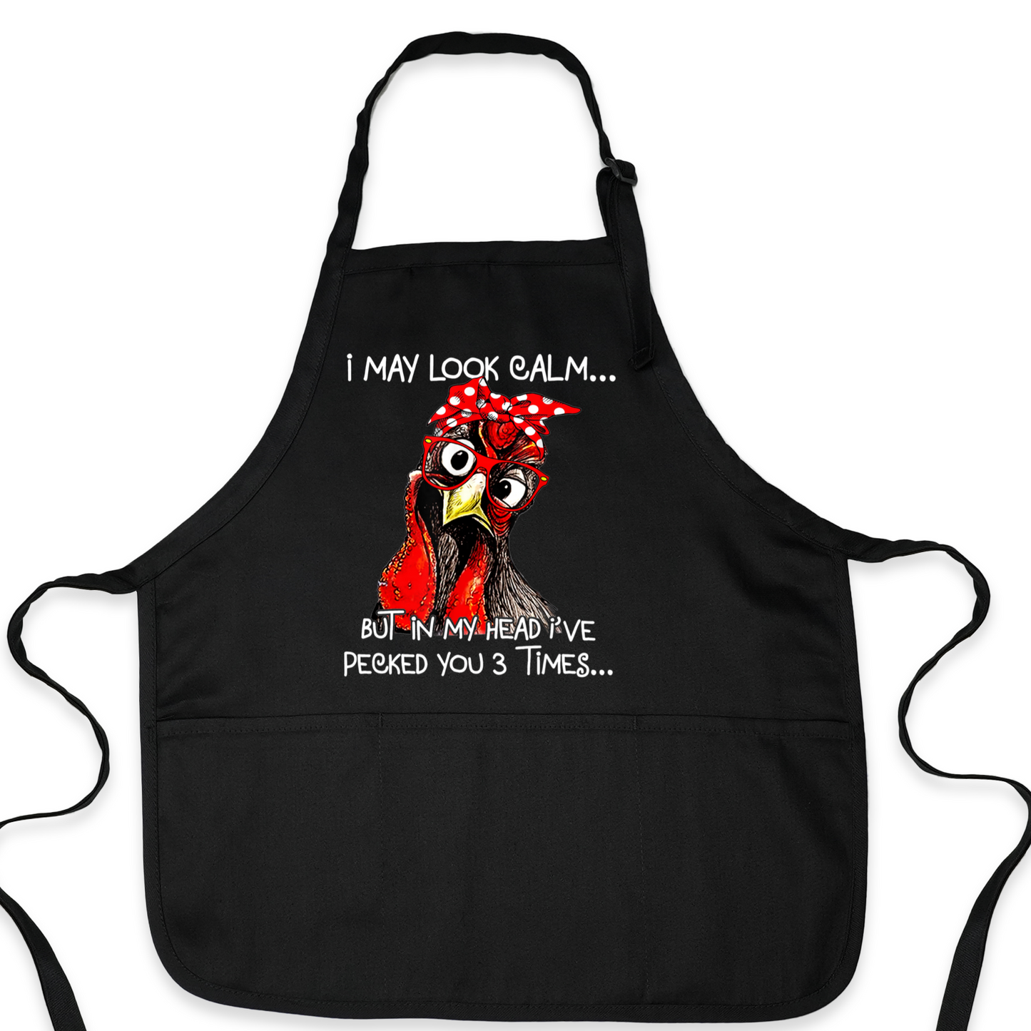 I May Look Calm Apron – Funny Sarcastic Chicken Apron for Women & Men | Chicken Lover Kitchen Gift