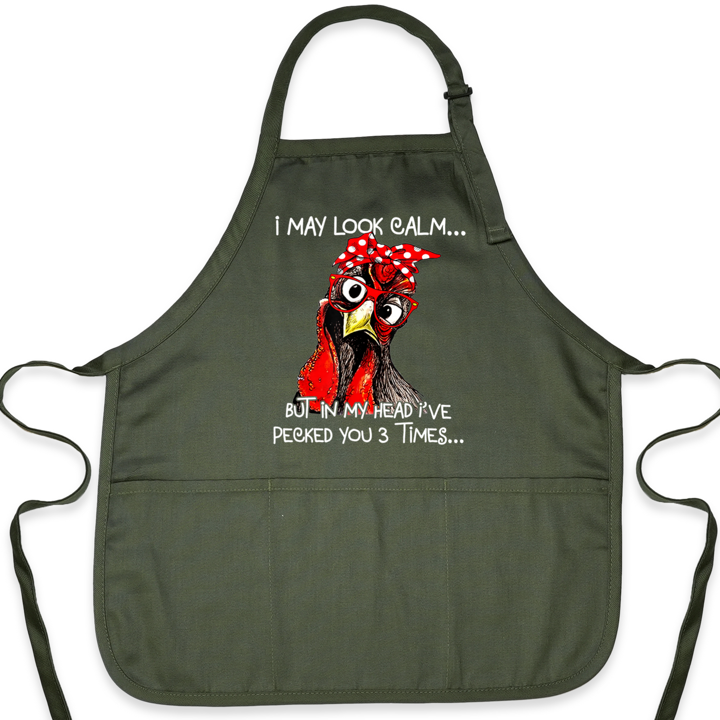 I May Look Calm Apron – Funny Sarcastic Chicken Apron for Women & Men | Chicken Lover Kitchen Gift
