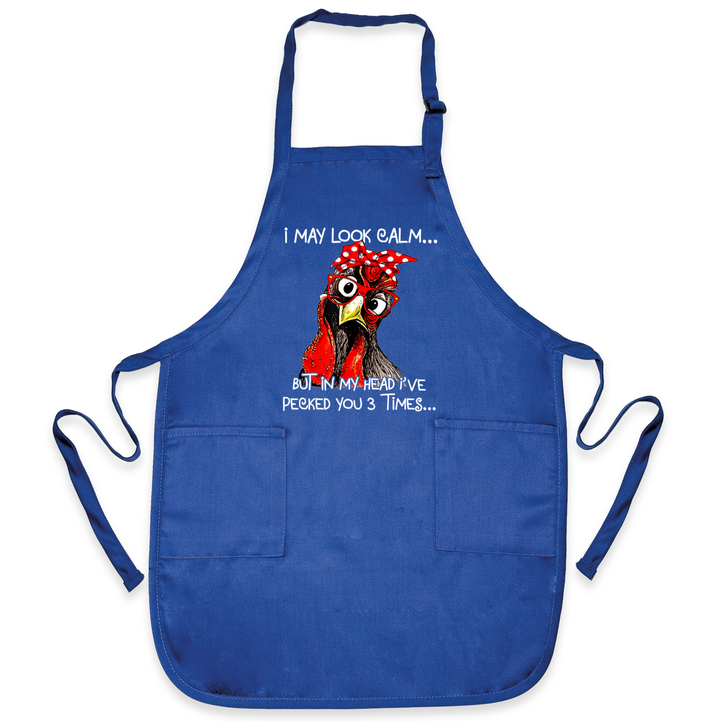 I May Look Calm Apron – Funny Sarcastic Chicken Apron for Women & Men | Chicken Lover Kitchen Gift