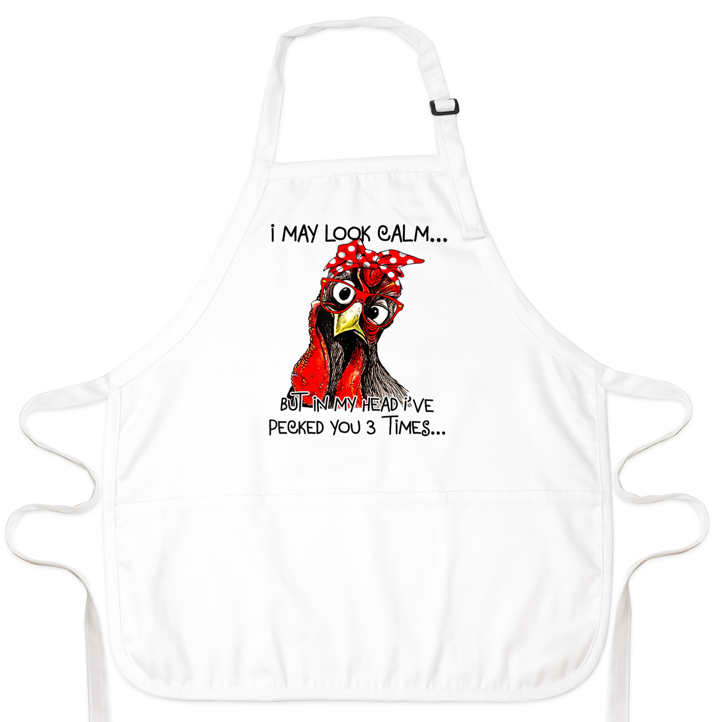 I May Look Calm Apron – Funny Sarcastic Chicken Apron for Women & Men | Chicken Lover Kitchen Gift
