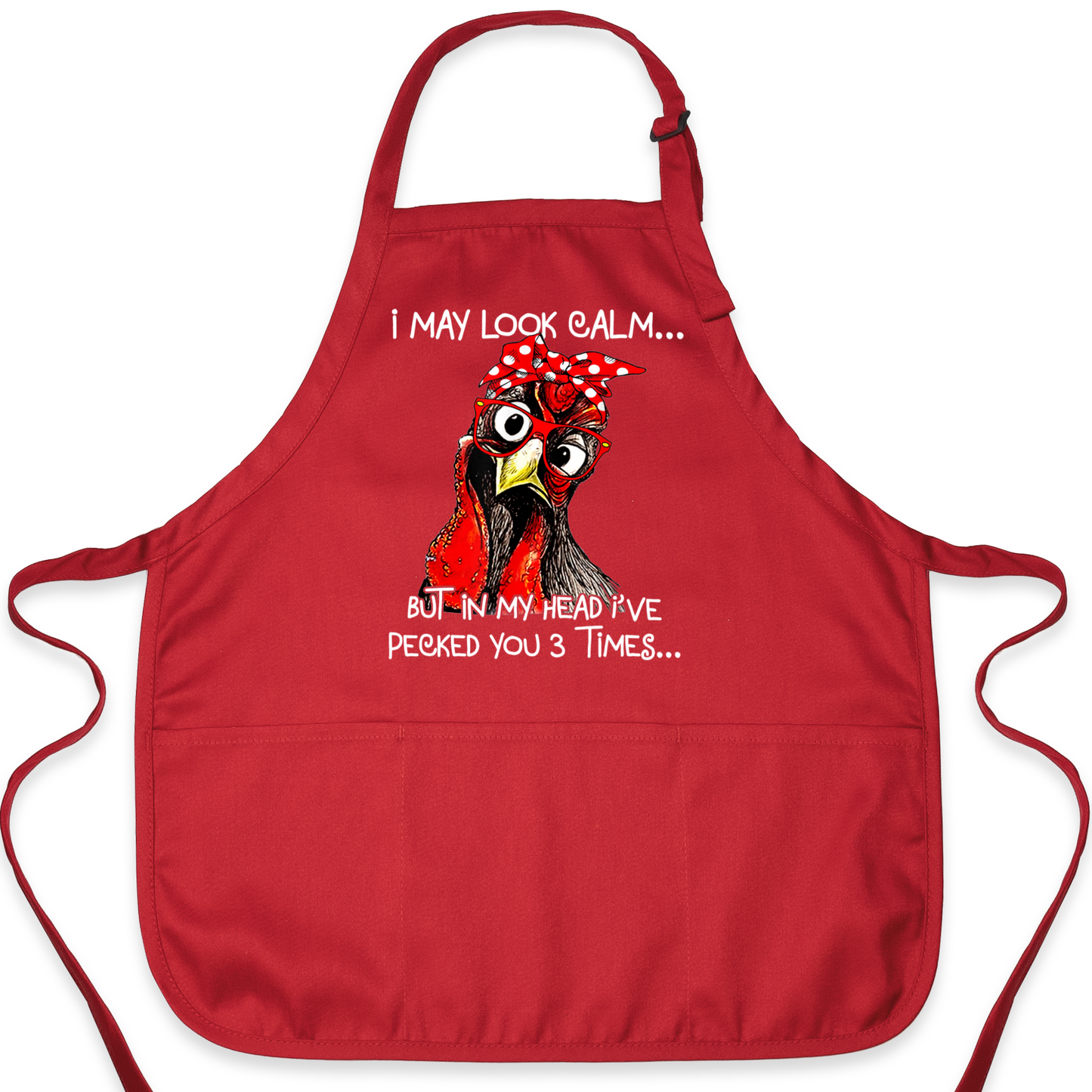 I May Look Calm Apron – Funny Sarcastic Chicken Apron for Women & Men | Chicken Lover Kitchen Gift