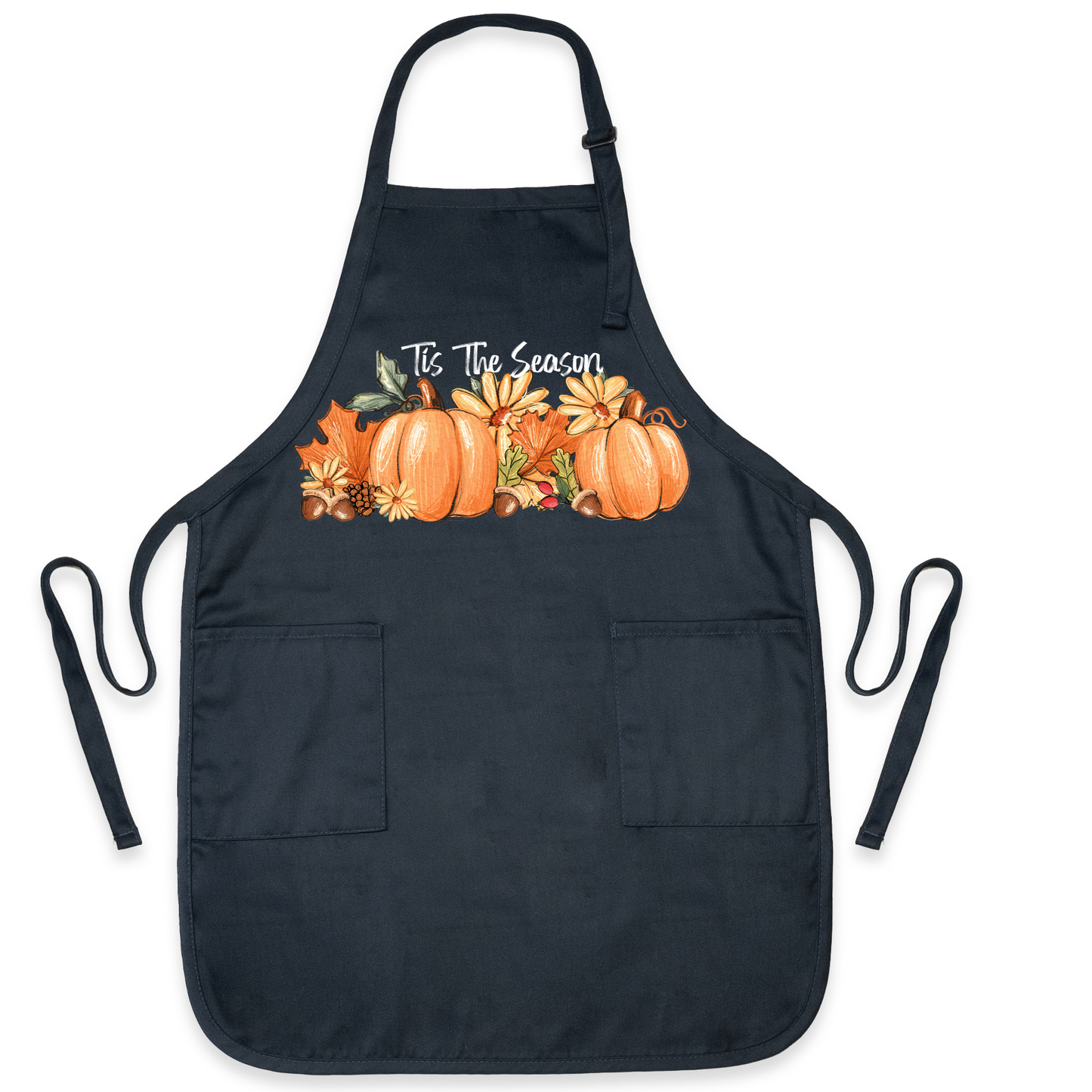 Tis The Season Pumpkin Thanksgiving Apron – Cute Fall Apron for Women & Men