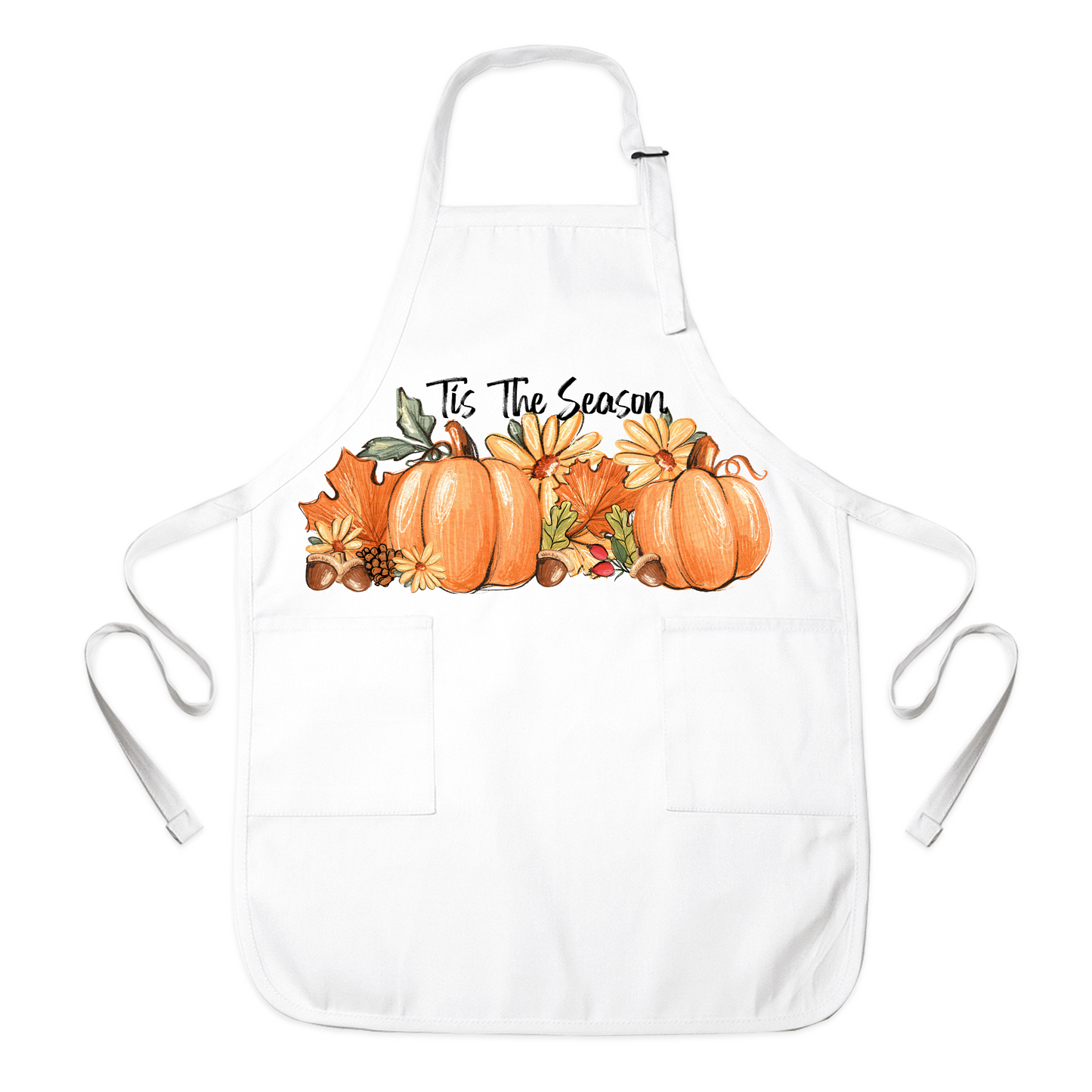 Tis The Season Pumpkin Thanksgiving Apron – Cute Fall Apron for Women & Men