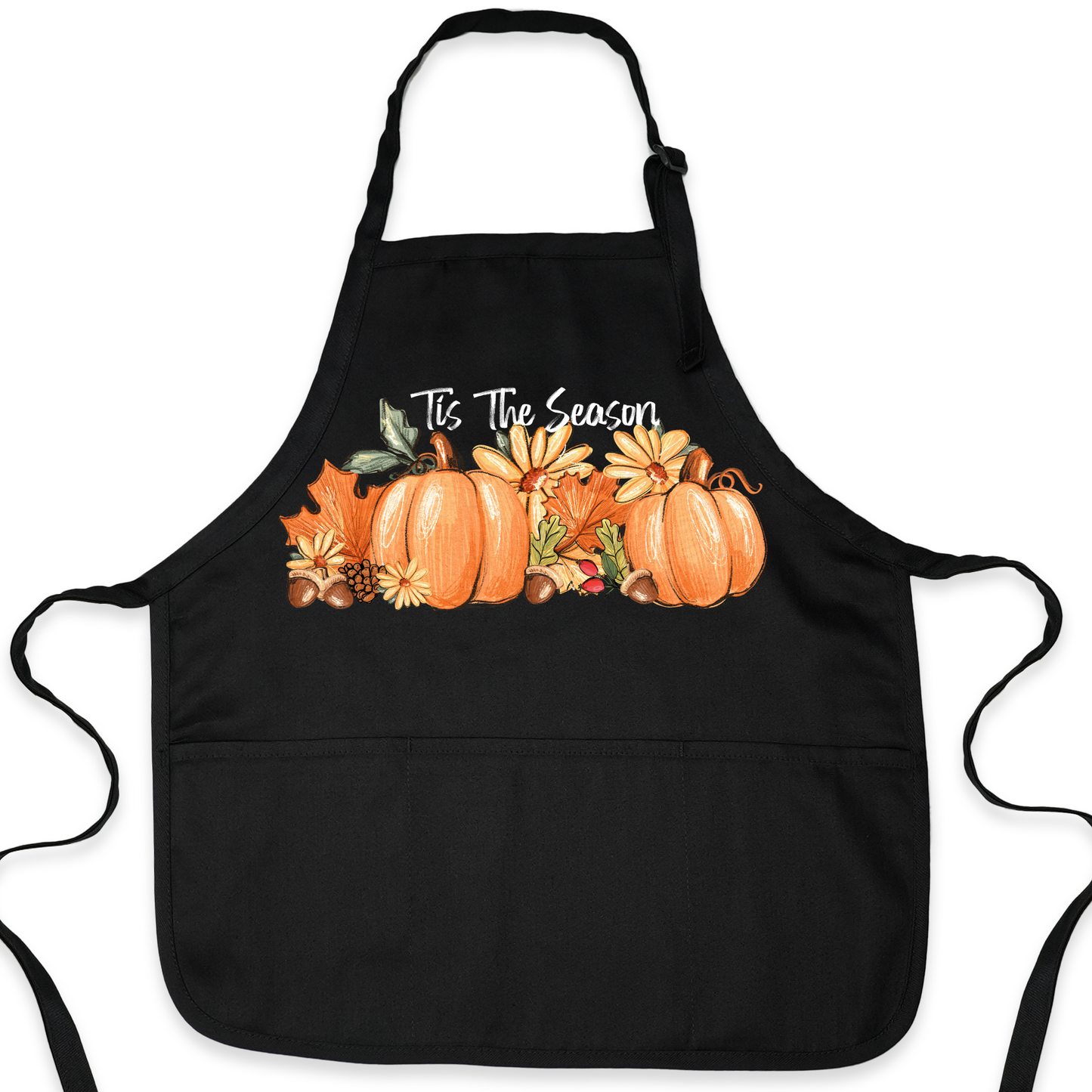 Tis The Season Pumpkin Thanksgiving Apron – Cute Fall Apron for Women & Men