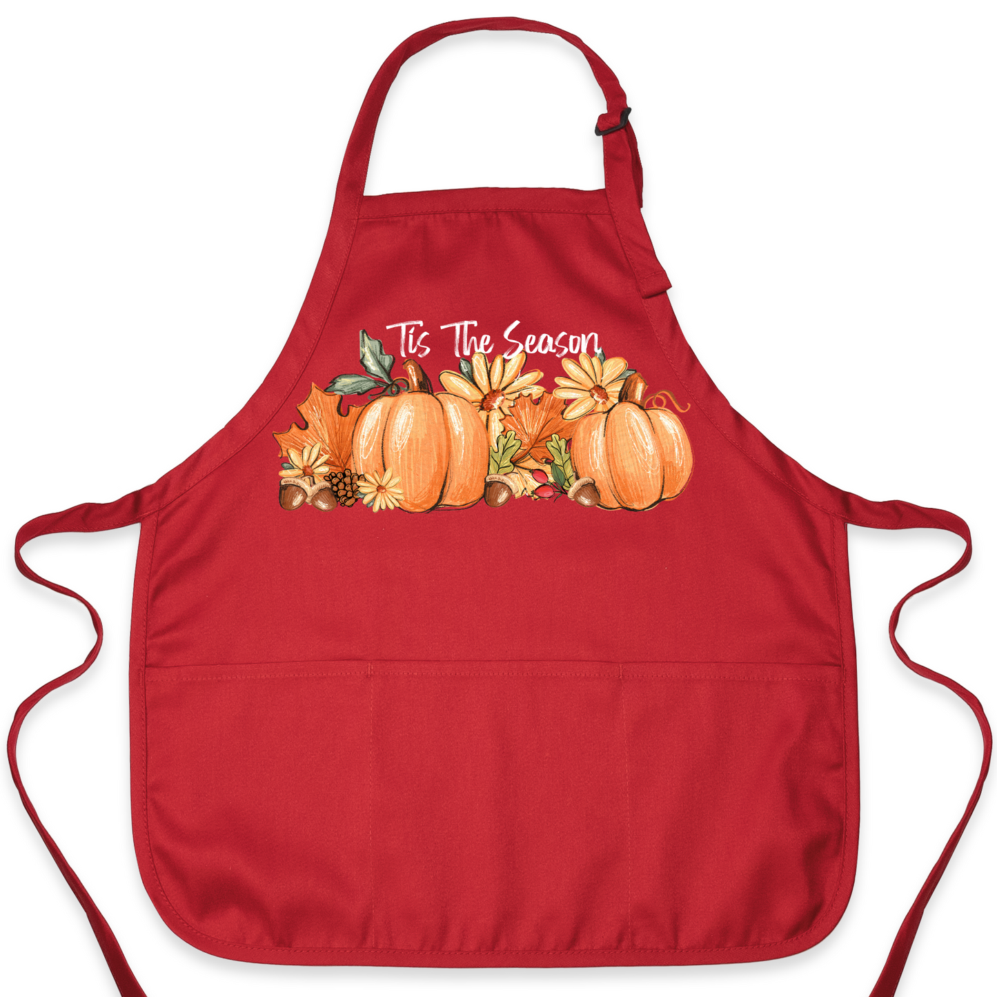 Tis The Season Pumpkin Thanksgiving Apron – Cute Fall Apron for Women & Men