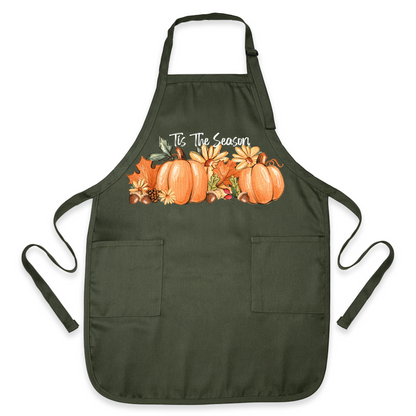 Tis The Season Pumpkin Thanksgiving Apron – Cute Fall Apron for Women & Men