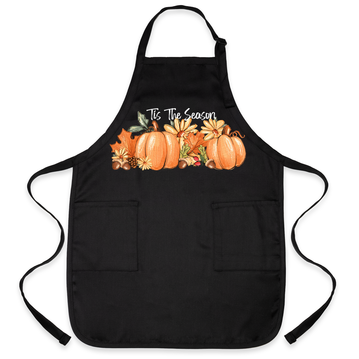 Tis The Season Pumpkin Thanksgiving Apron – Cute Fall Apron for Women & Men